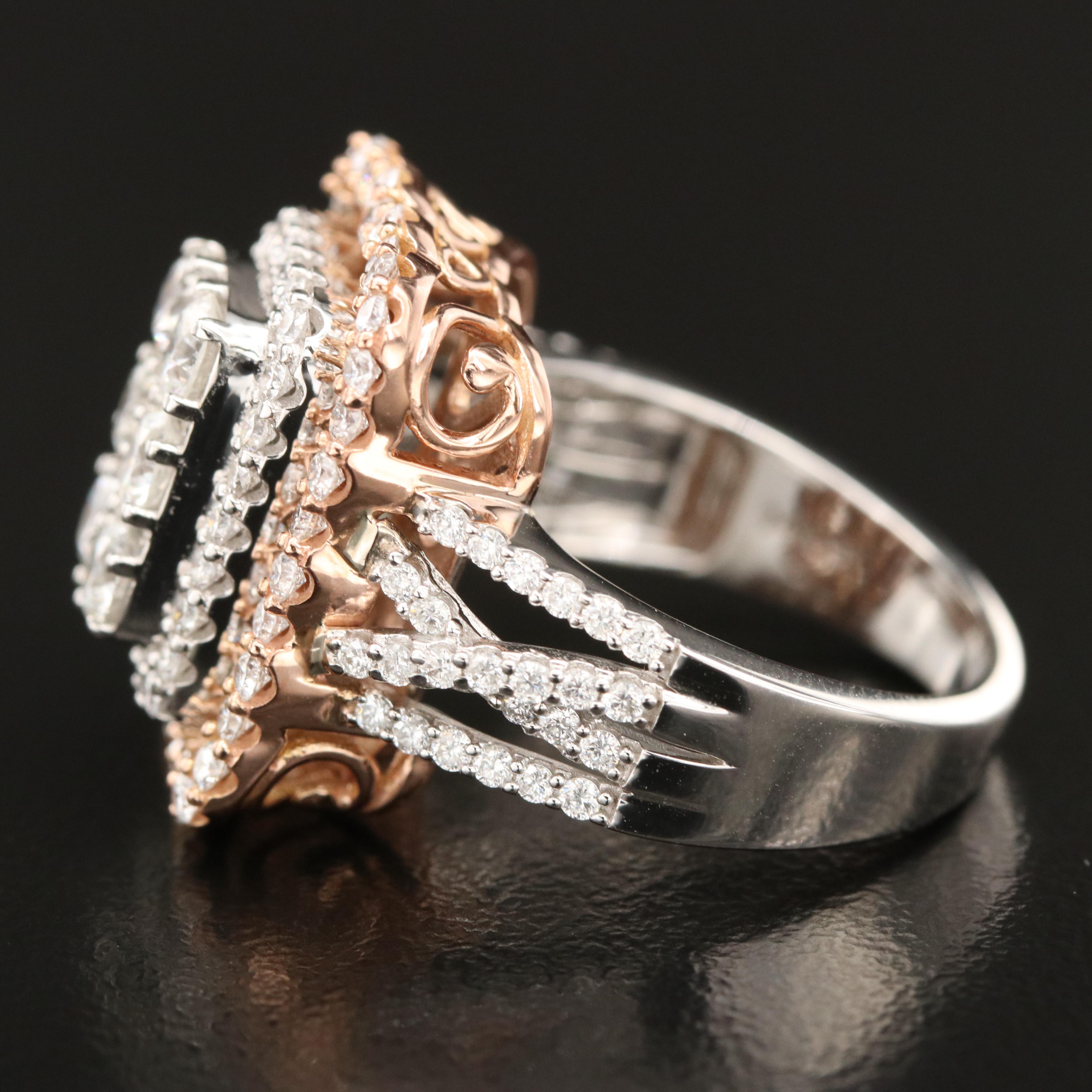 14K 2.10 CTW Diamond Halo Ring