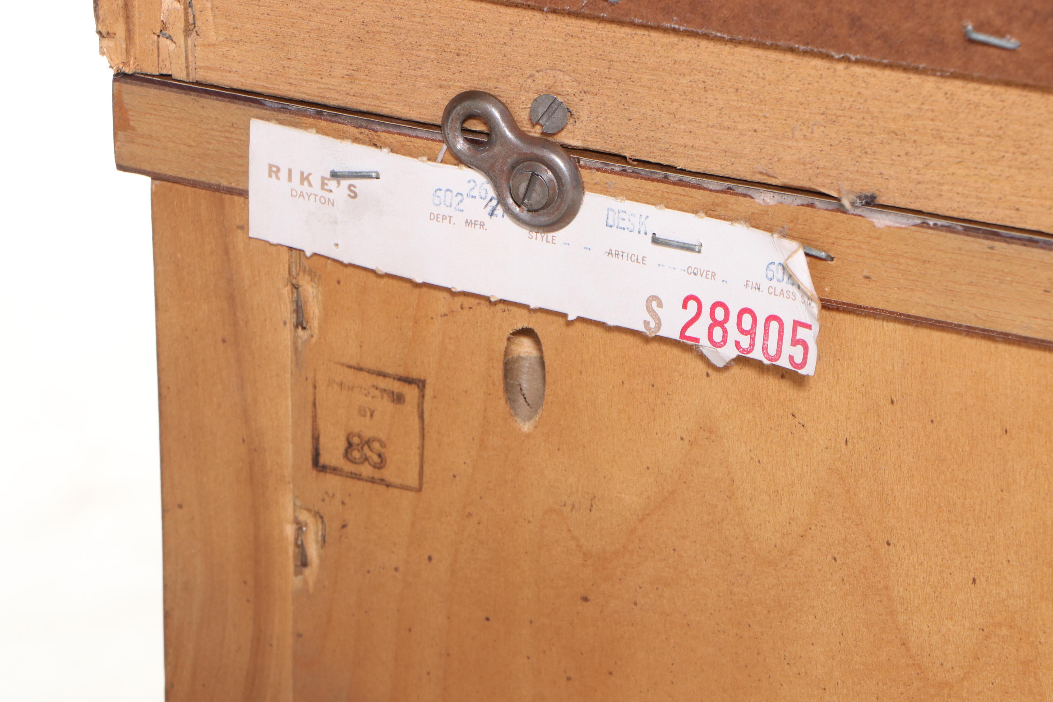 Basic-Witz French Provincial Style Walnut-Stained Desk with Hutch