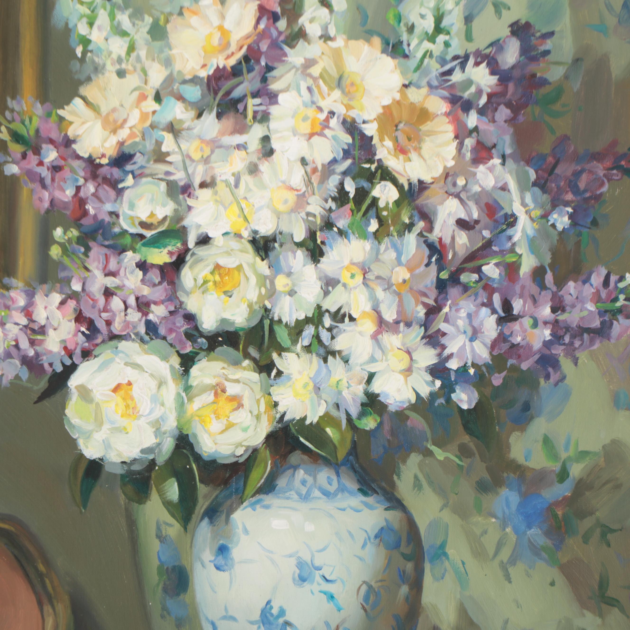 Vargas Floral Still Life Oil Painting, 21st Century