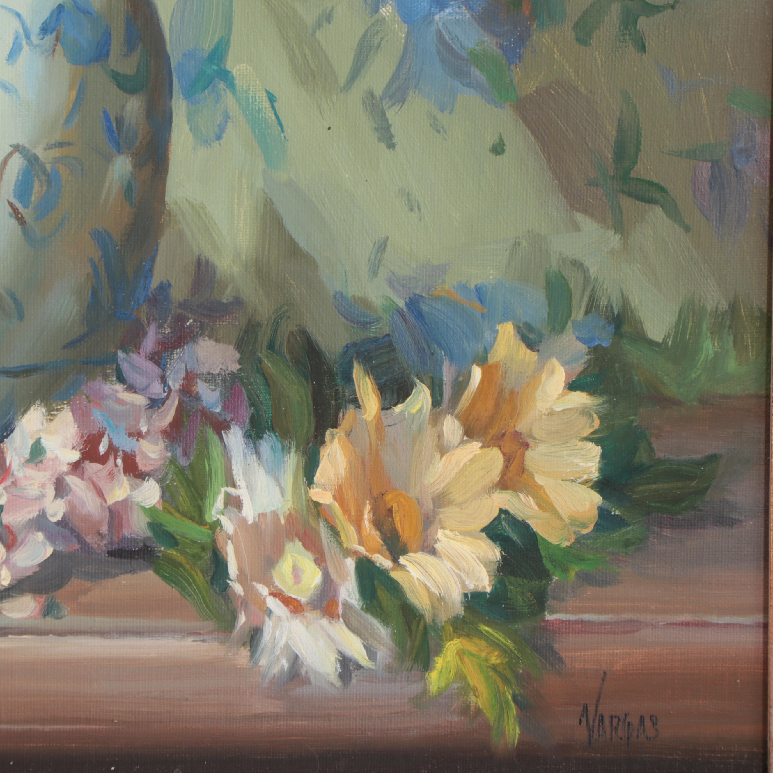 Vargas Floral Still Life Oil Painting, 21st Century