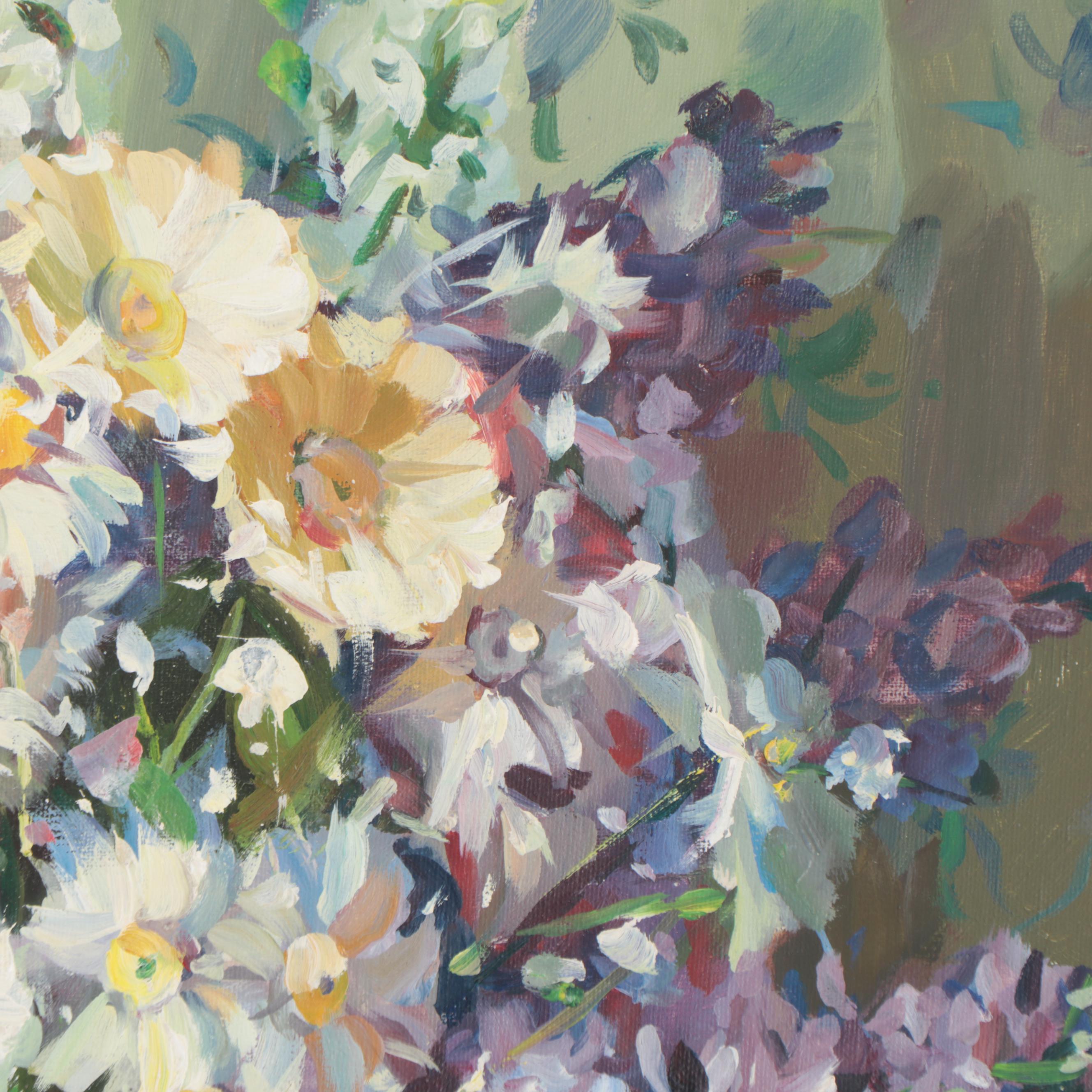 Vargas Floral Still Life Oil Painting, 21st Century