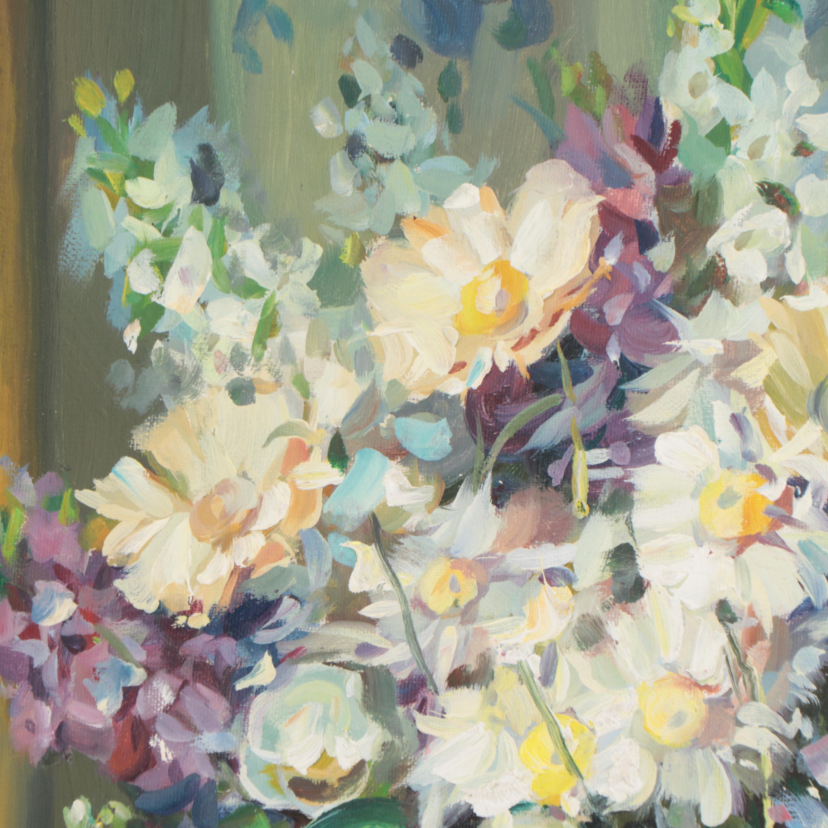 Vargas Floral Still Life Oil Painting, 21st Century