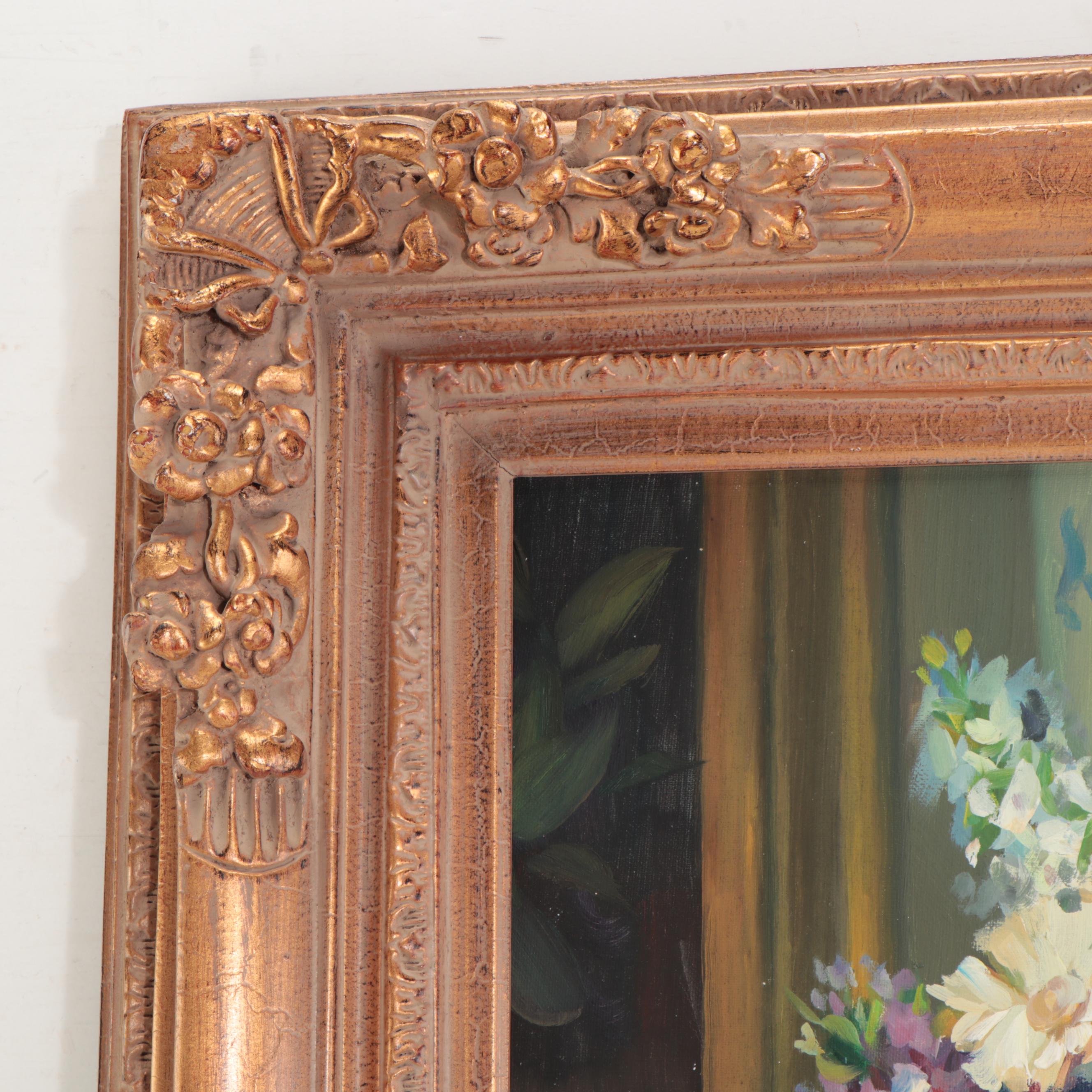 Vargas Floral Still Life Oil Painting, 21st Century