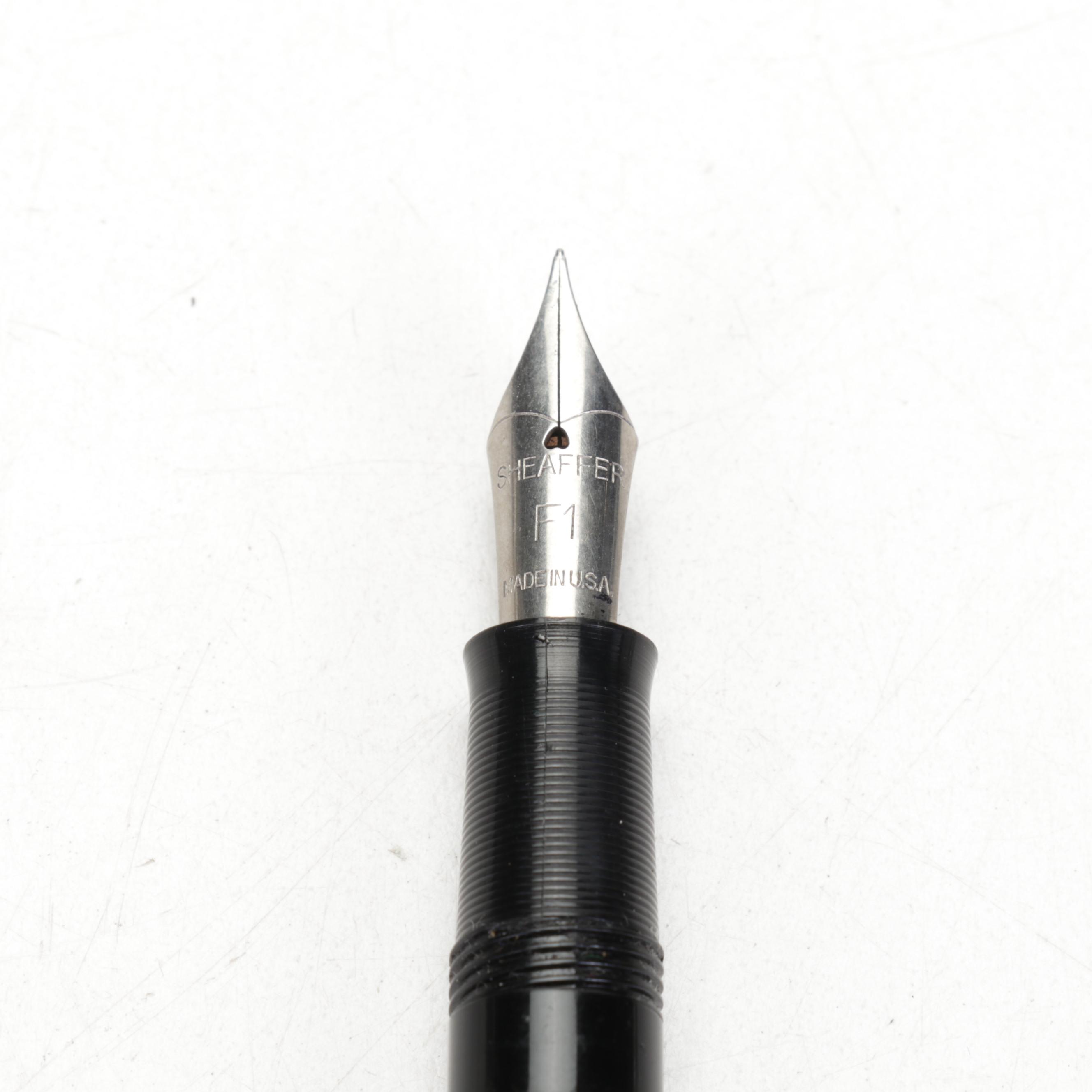 Sheaffer Fountain Pen with Holder and Other Writing Instruments