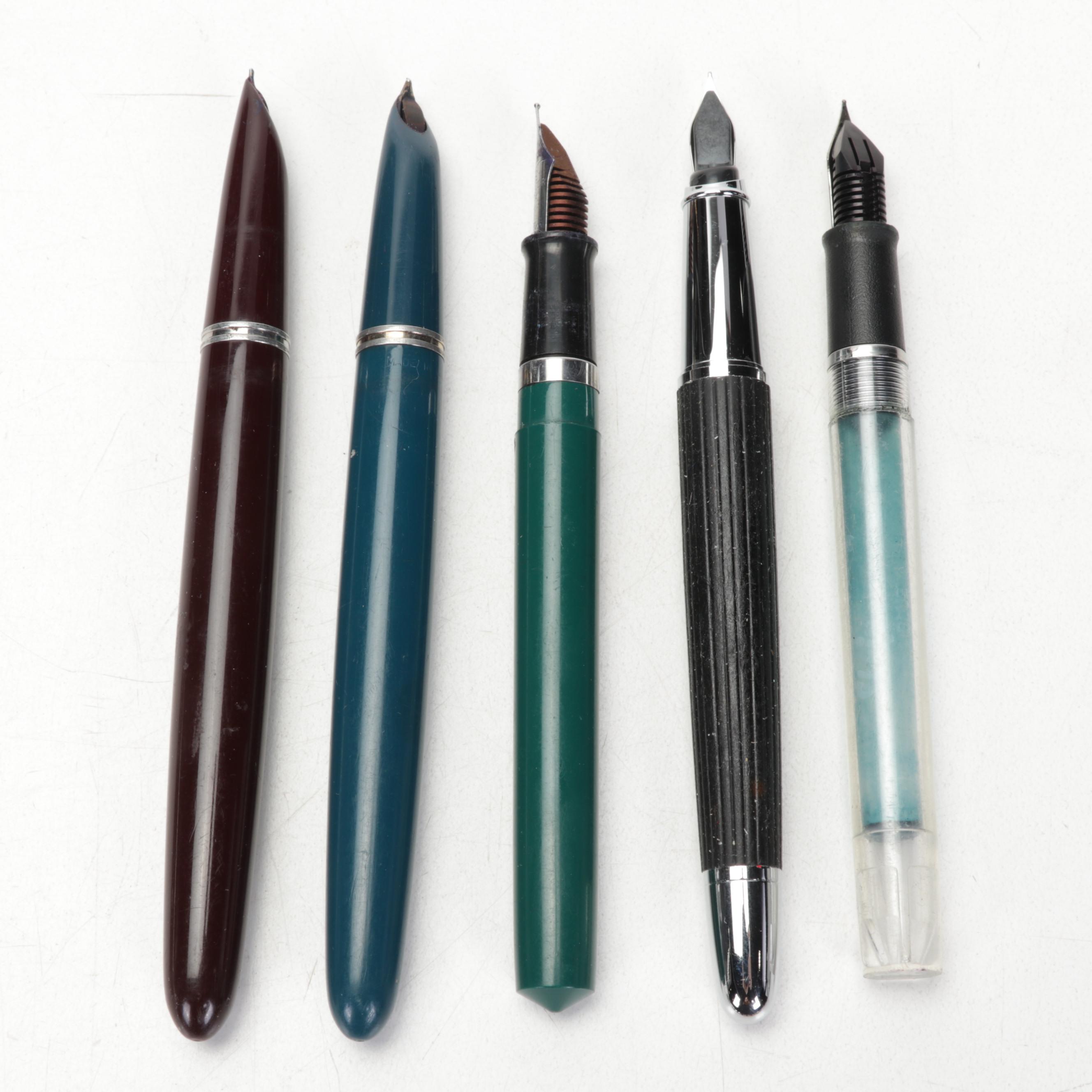 Sheaffer Fountain Pen with Holder and Other Writing Instruments