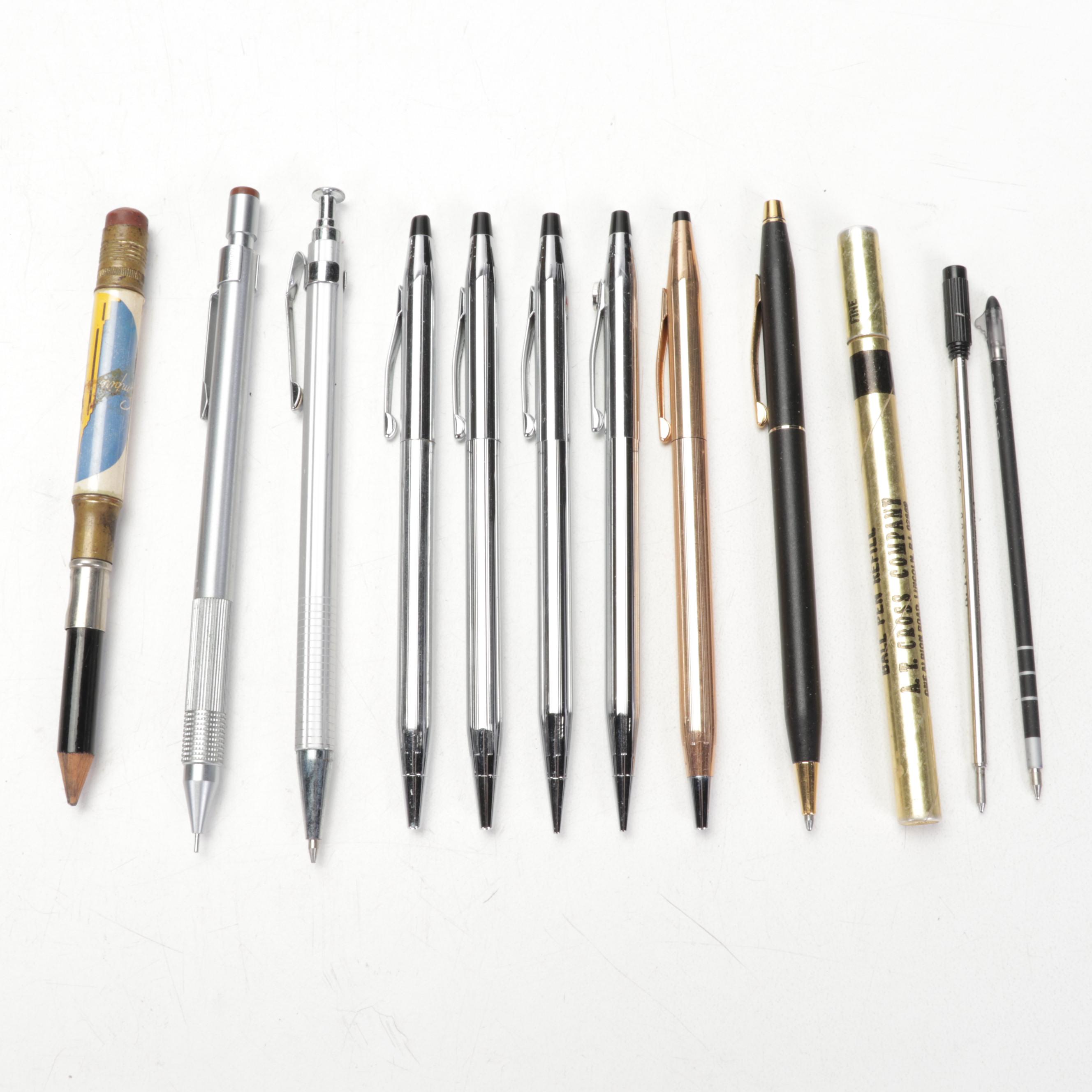 Sheaffer Fountain Pen with Holder and Other Writing Instruments