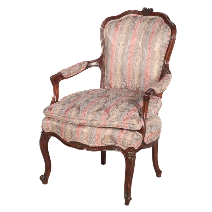Louis XV Style Beech and Parcel-Gilt Fauteuil, Late 19th/Early 20th Century
