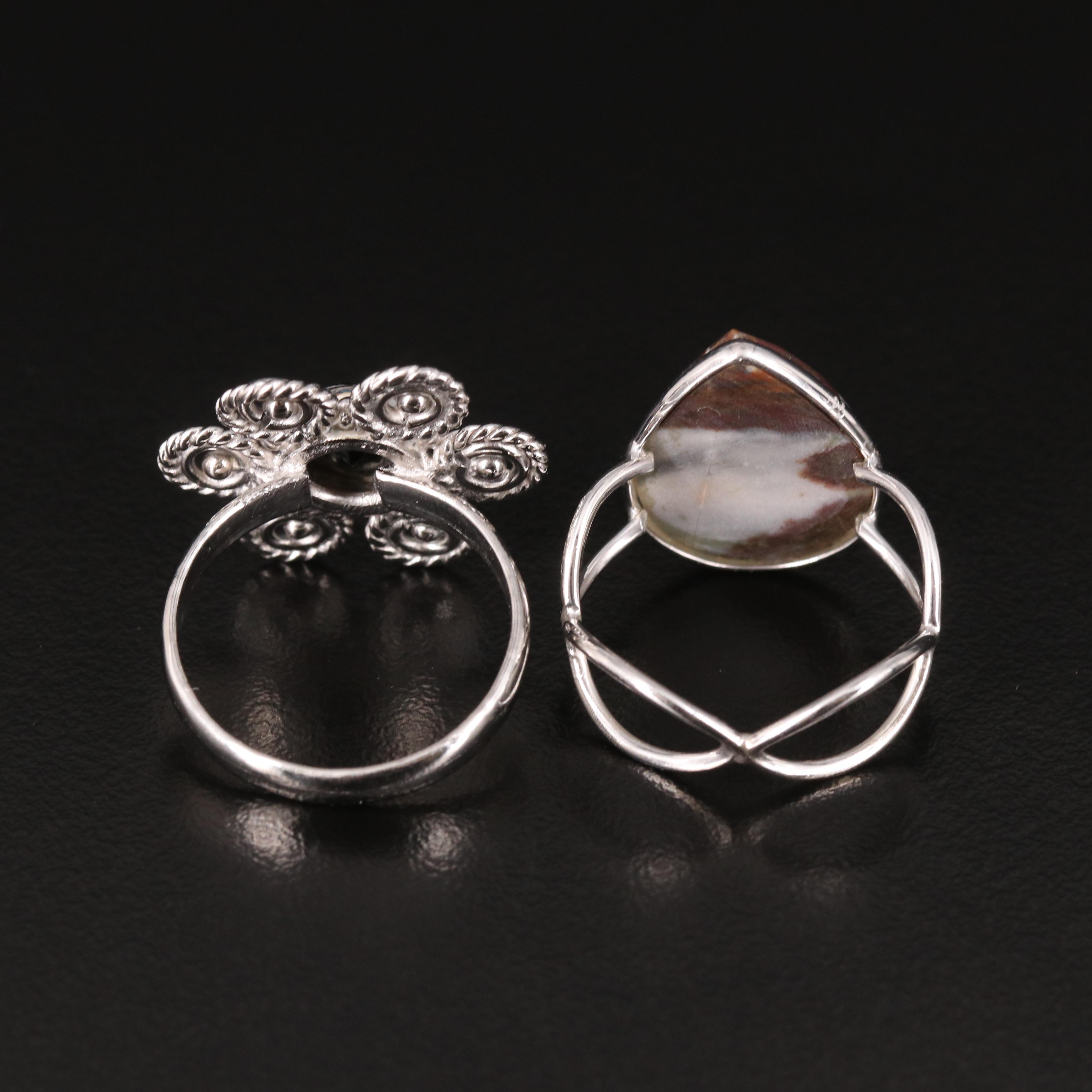 Gemstone Rings Including Sterling Silver