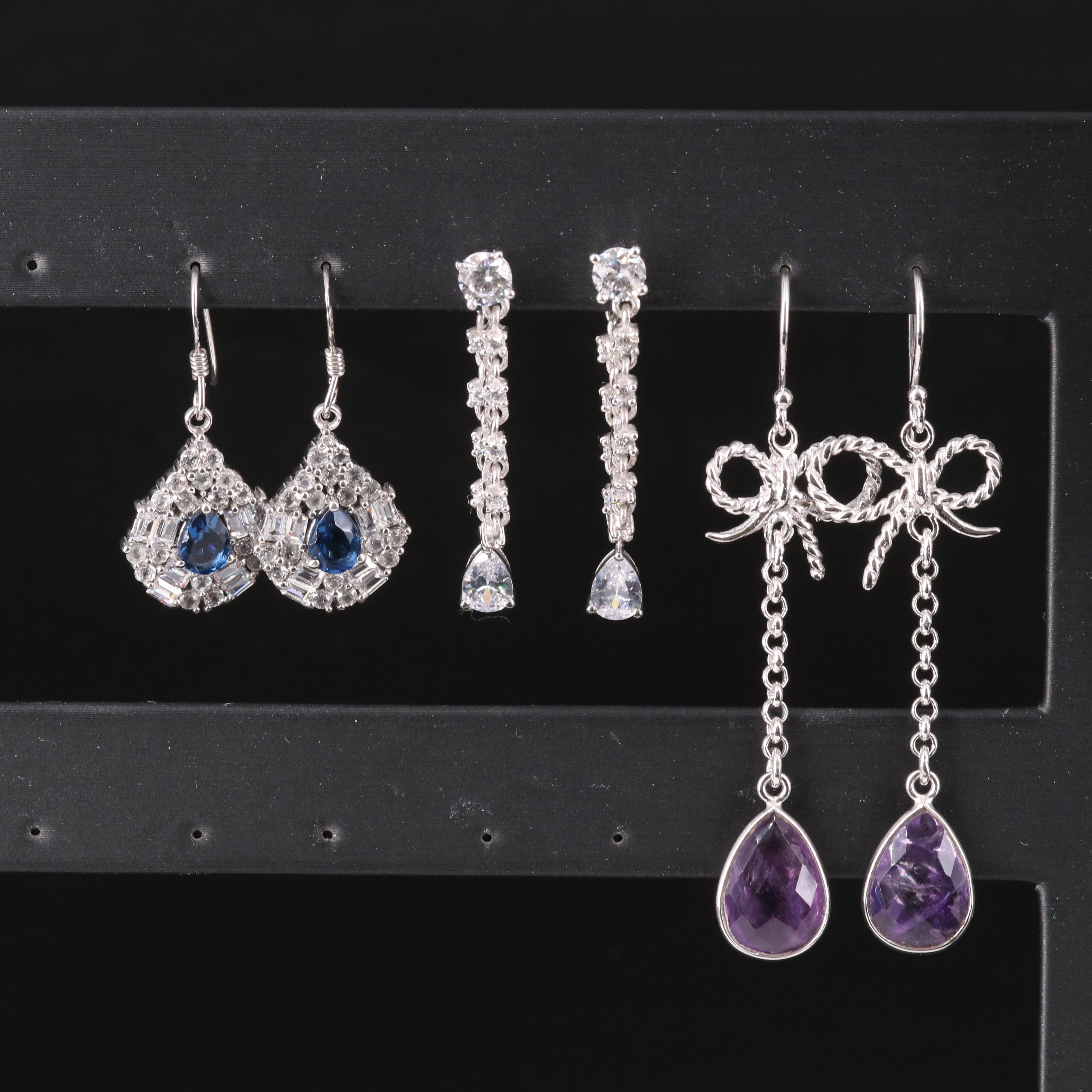 Sterling Silver Earring Collection Including Gemstones