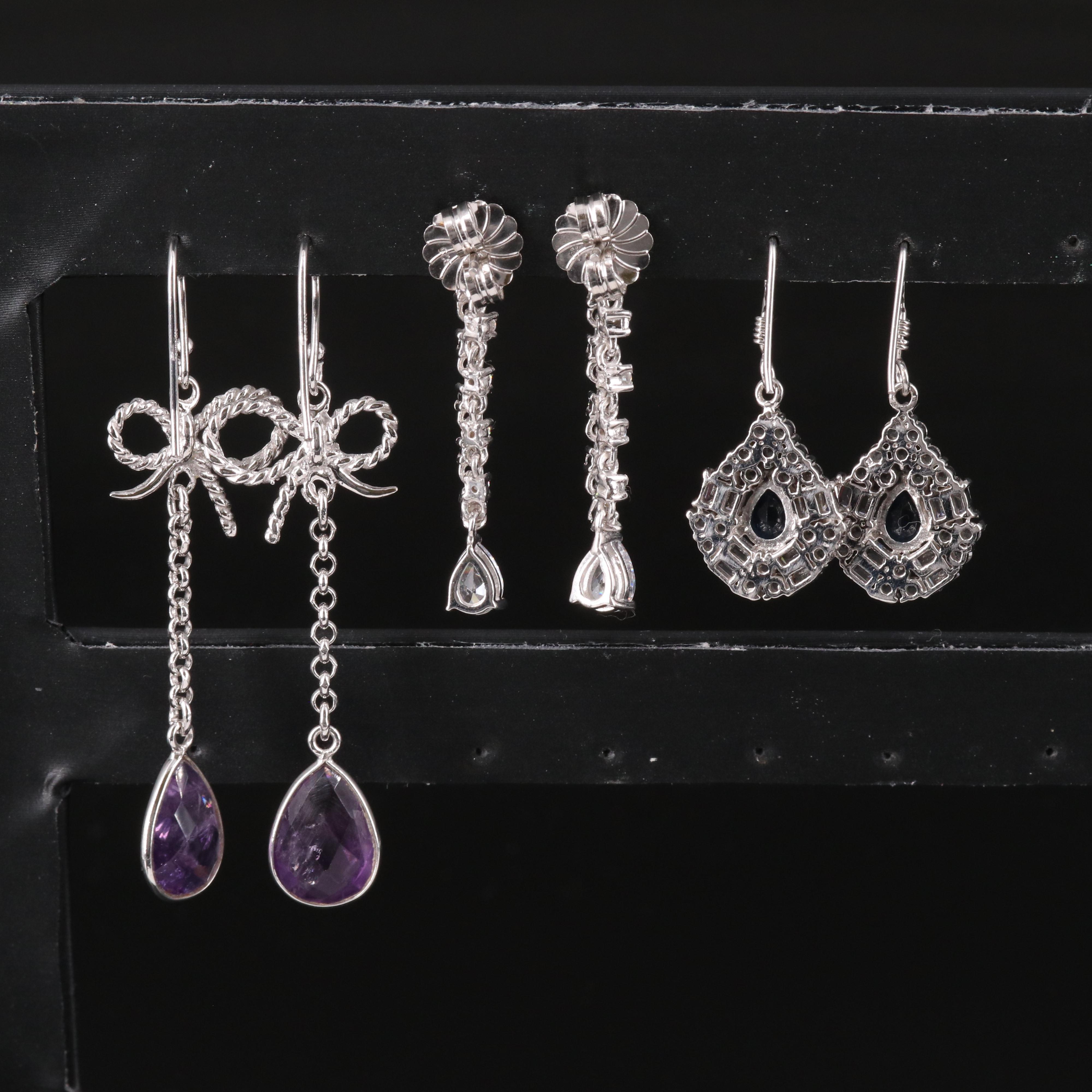 Sterling Silver Earring Collection Including Gemstones