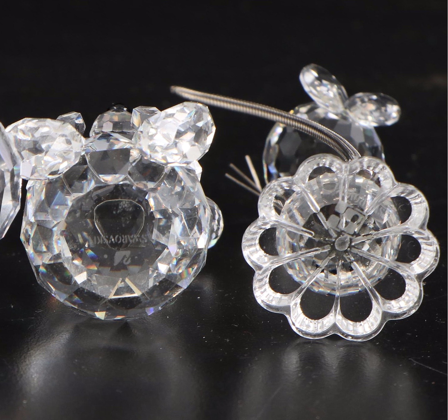 Swarovski Crystal Cat and Teddy Bear Figurines