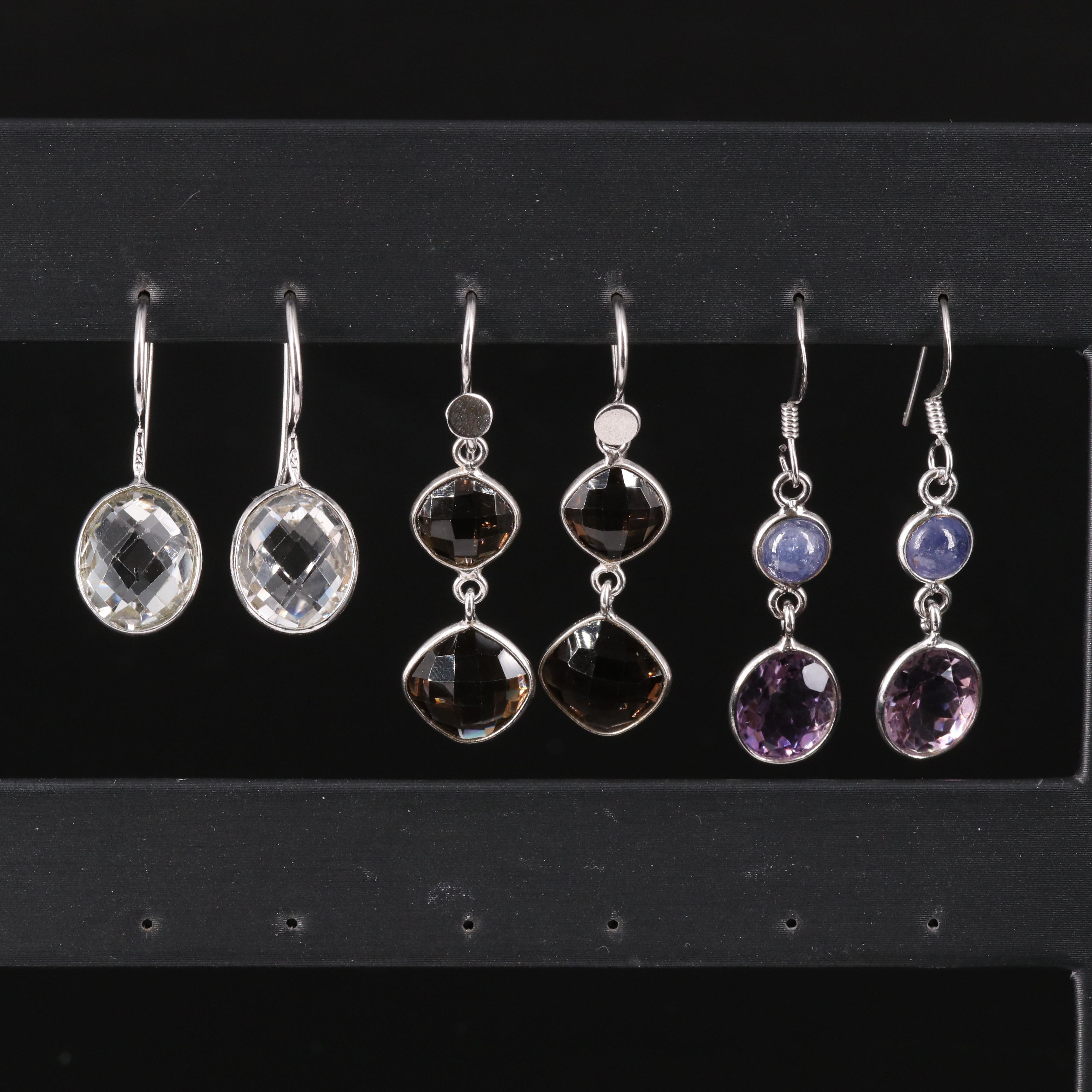 Sterling Silver Earring Collection Including Gemstones