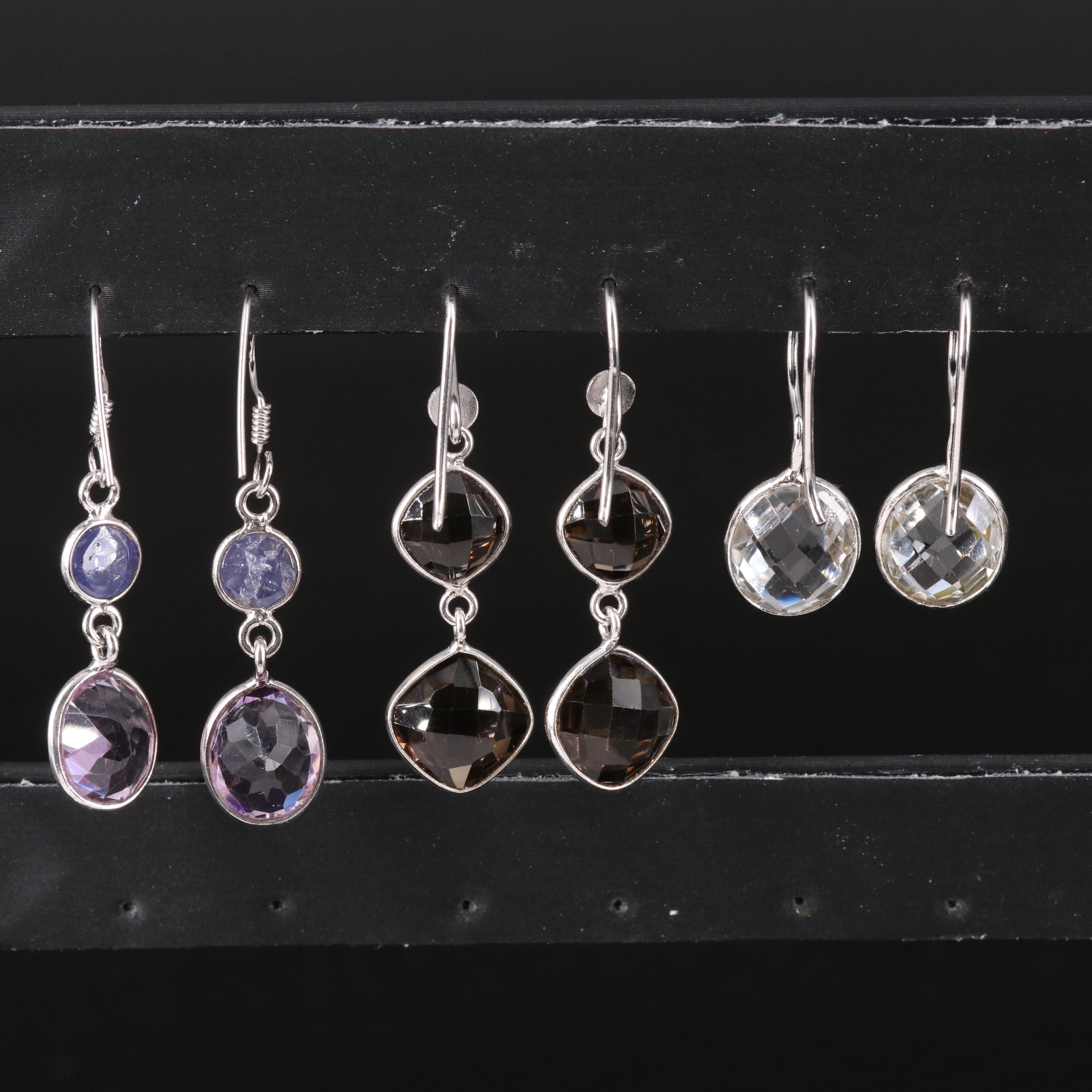 Sterling Silver Earring Collection Including Gemstones