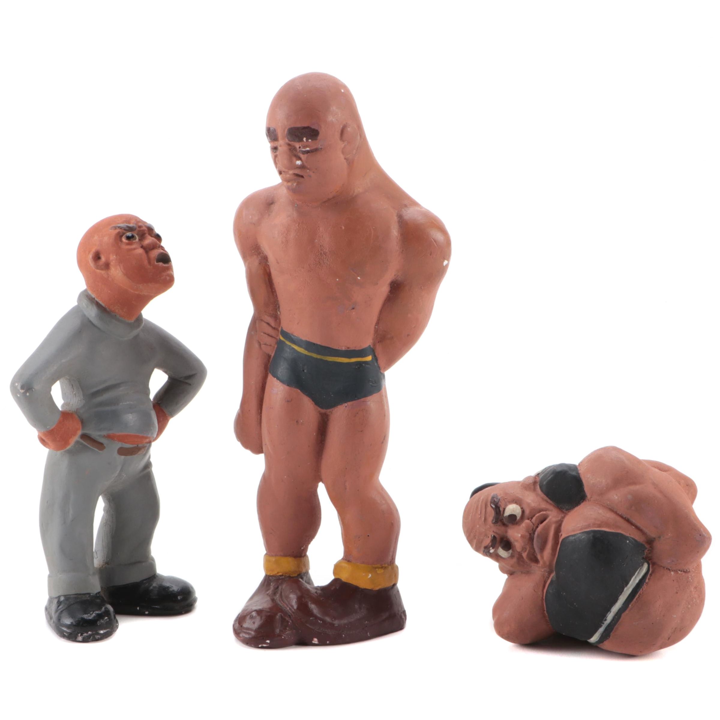 1941 Suttle and Rittgers with Lafayette Chalkware Boxing Figures