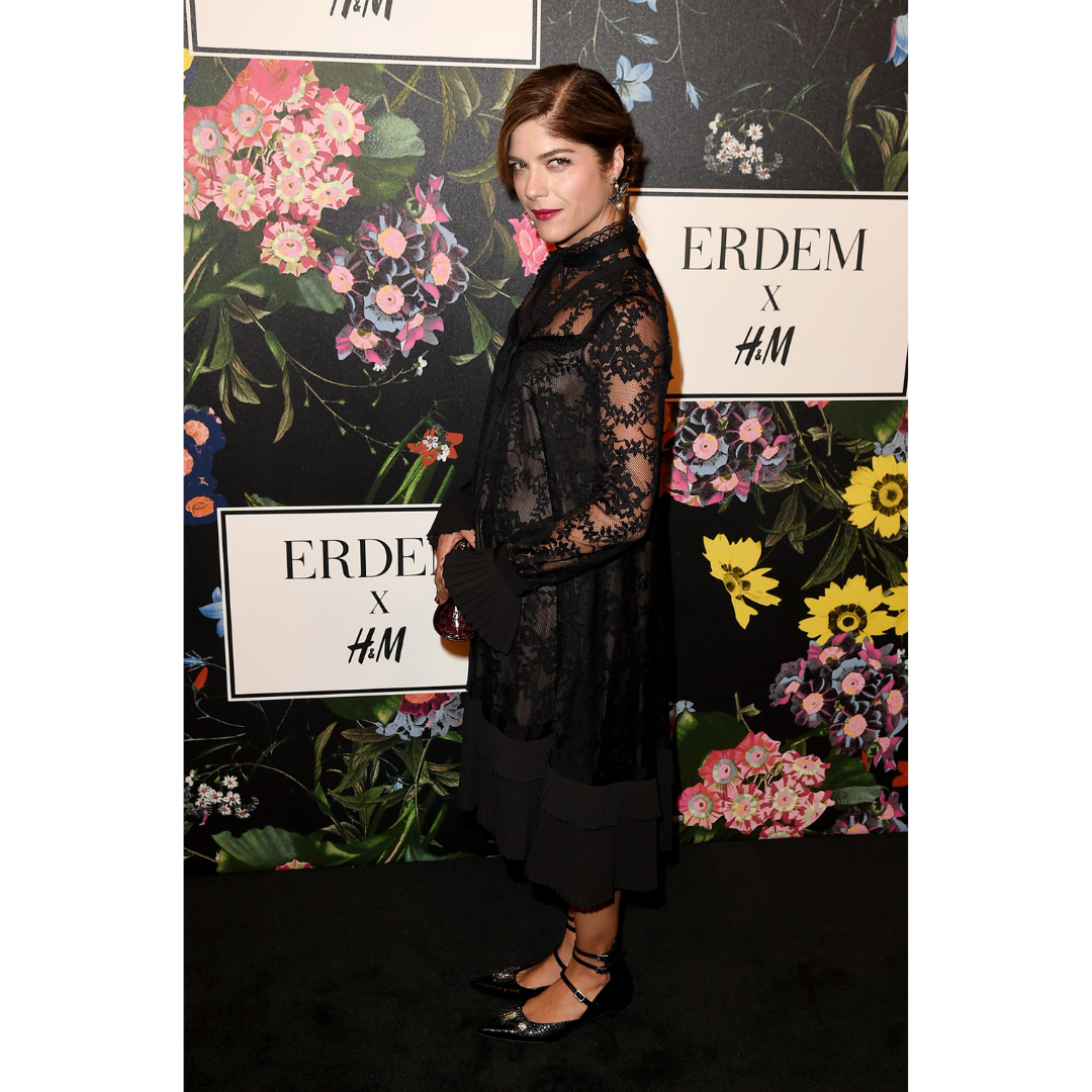 Erdem Black Lace Long Sleeve Dress, Worn by Selma Blair to Erdem x H&M 2017