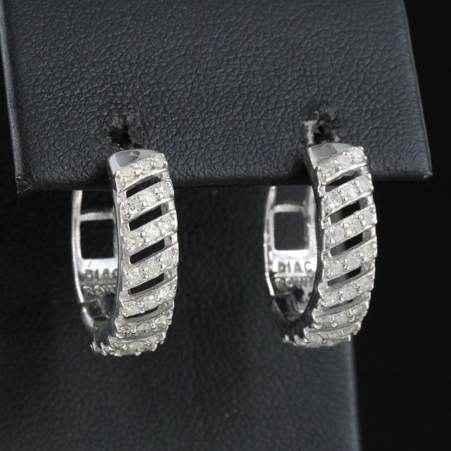 Sterling Silver Diamond Earrings