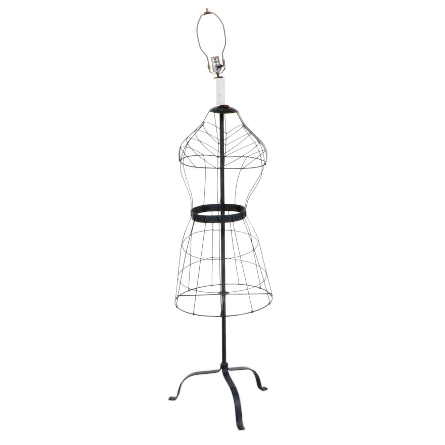 Wire Dress Form Floor Lamp