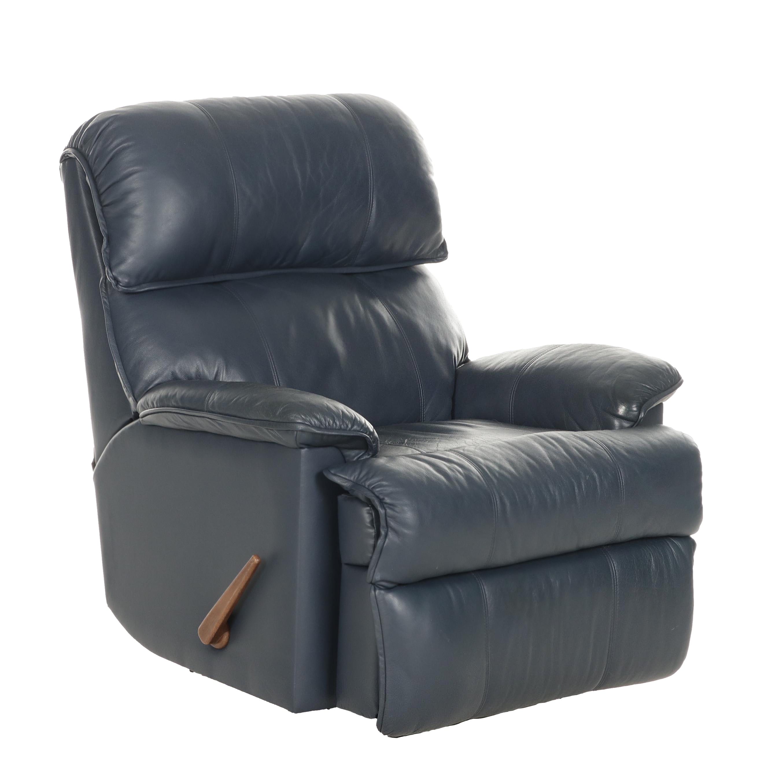 Flexsteel Blue Leather Reclining Armchair