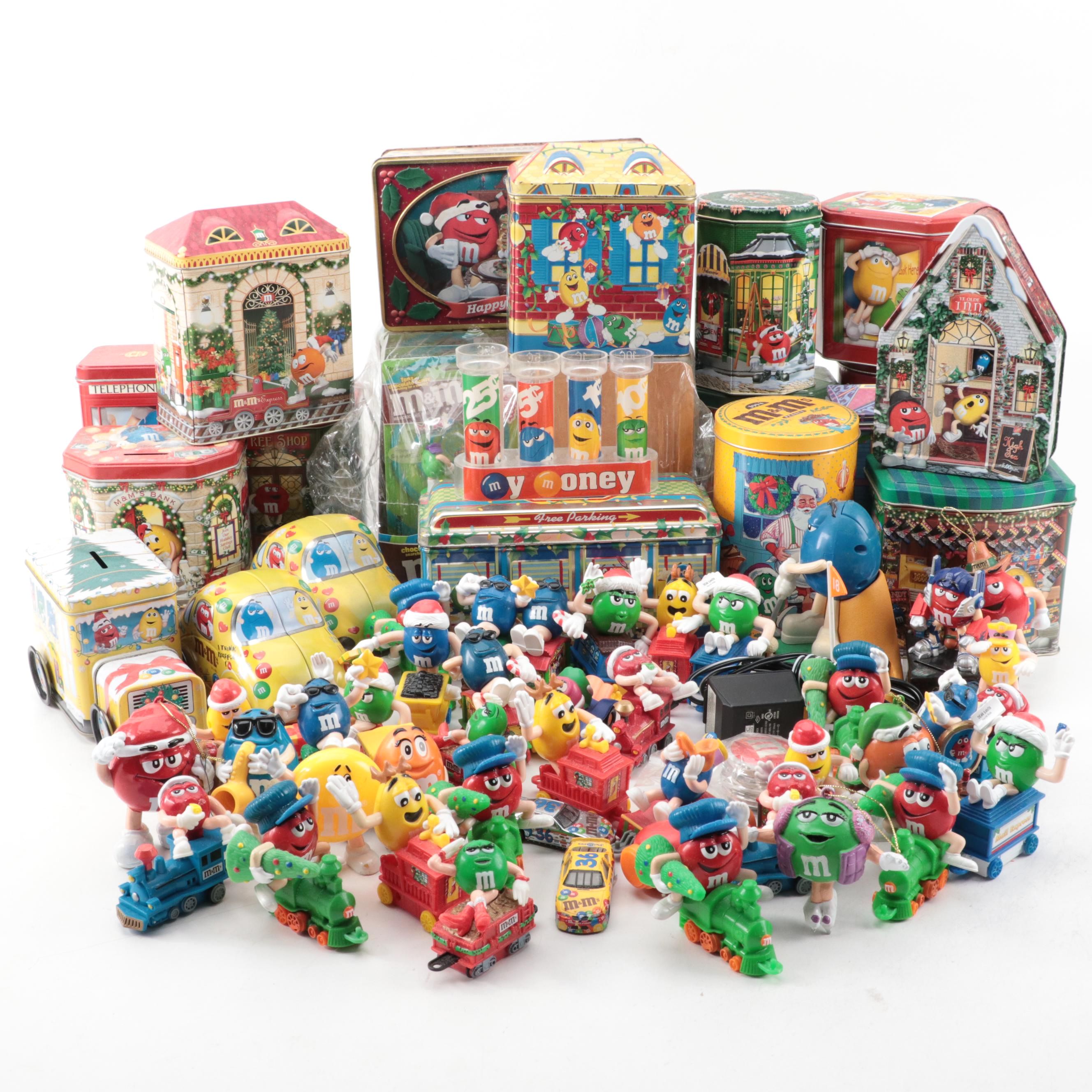 M&M's Christmas Train Car Series 1 Set, Coin Banks and More M&M's Collectables