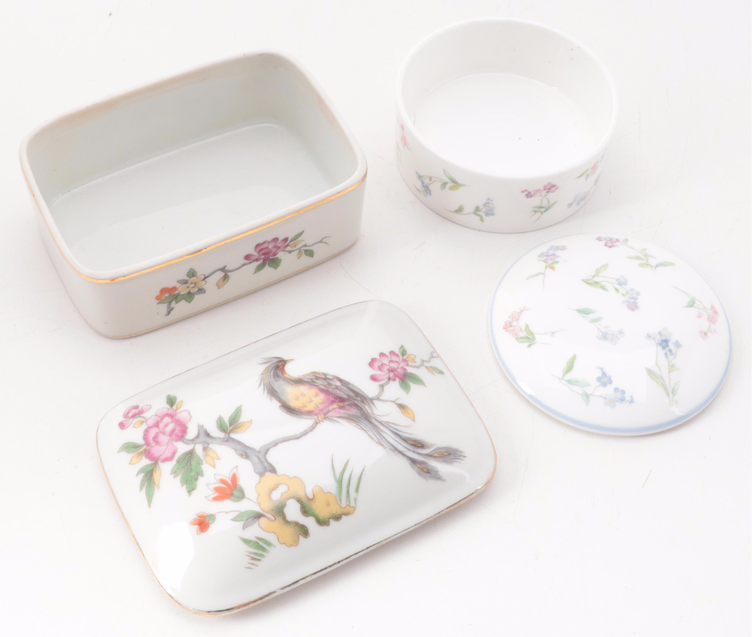 Haviland Limoges Porcelain Pitcher and Bell with Other Trinket Boxes