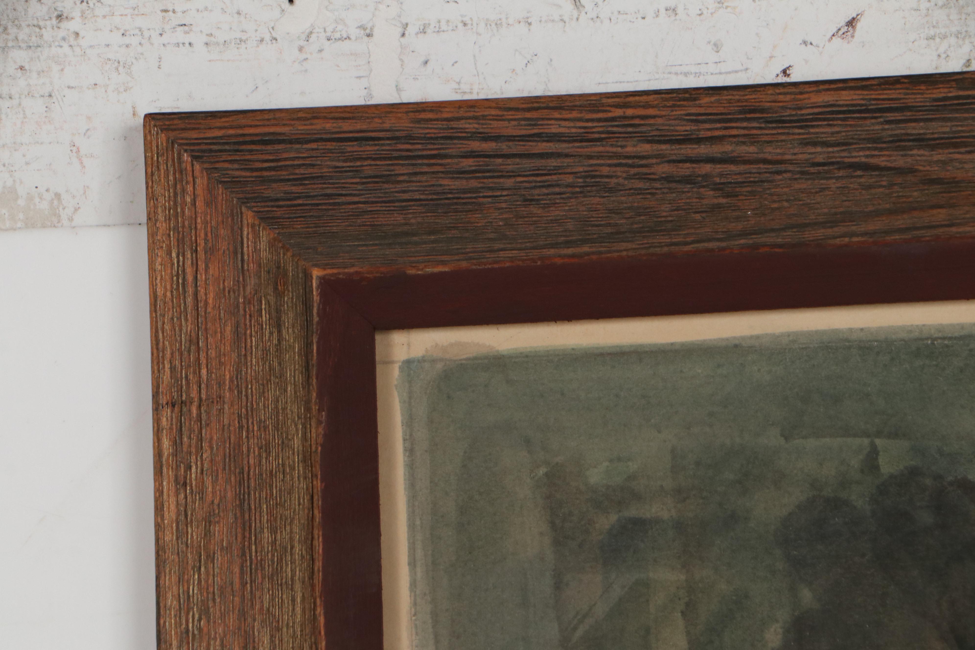 Abstract Watercolor Painting of City Alleyway, Late 20th Century