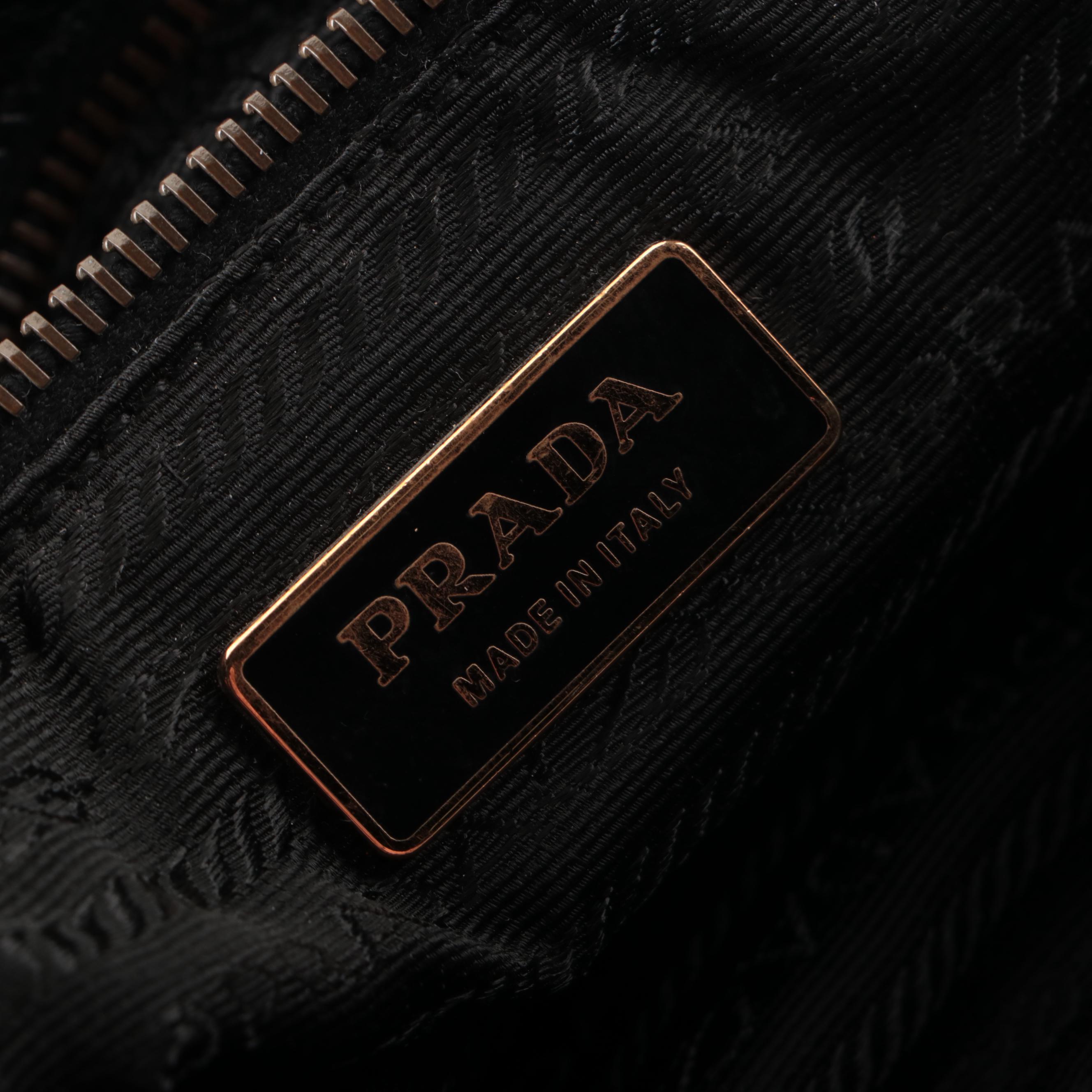 Prada Shopping Bag BR2111 in Black Tessuto Nylon and Grained Leather