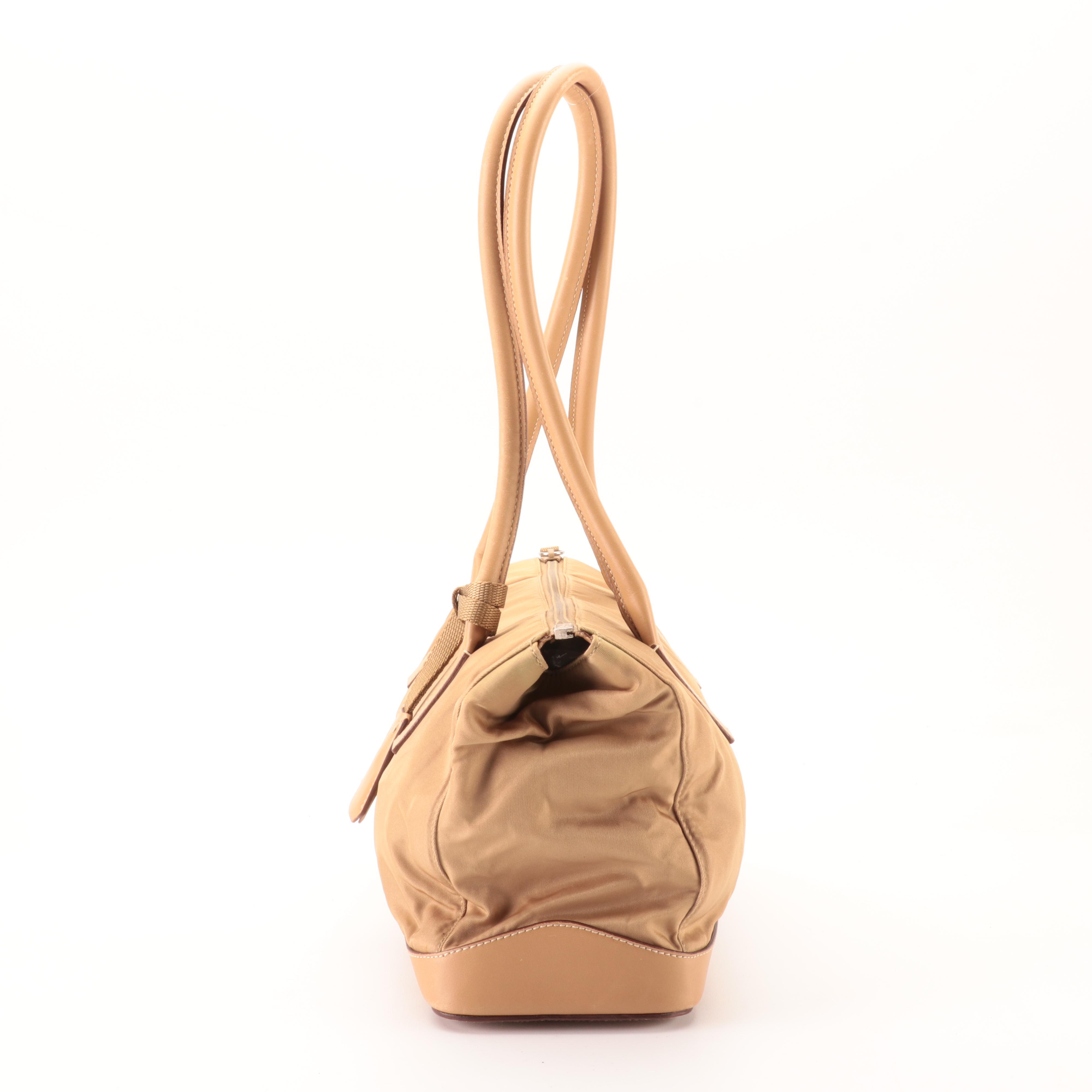 Prada Nylon and Leather Shoulder Bag