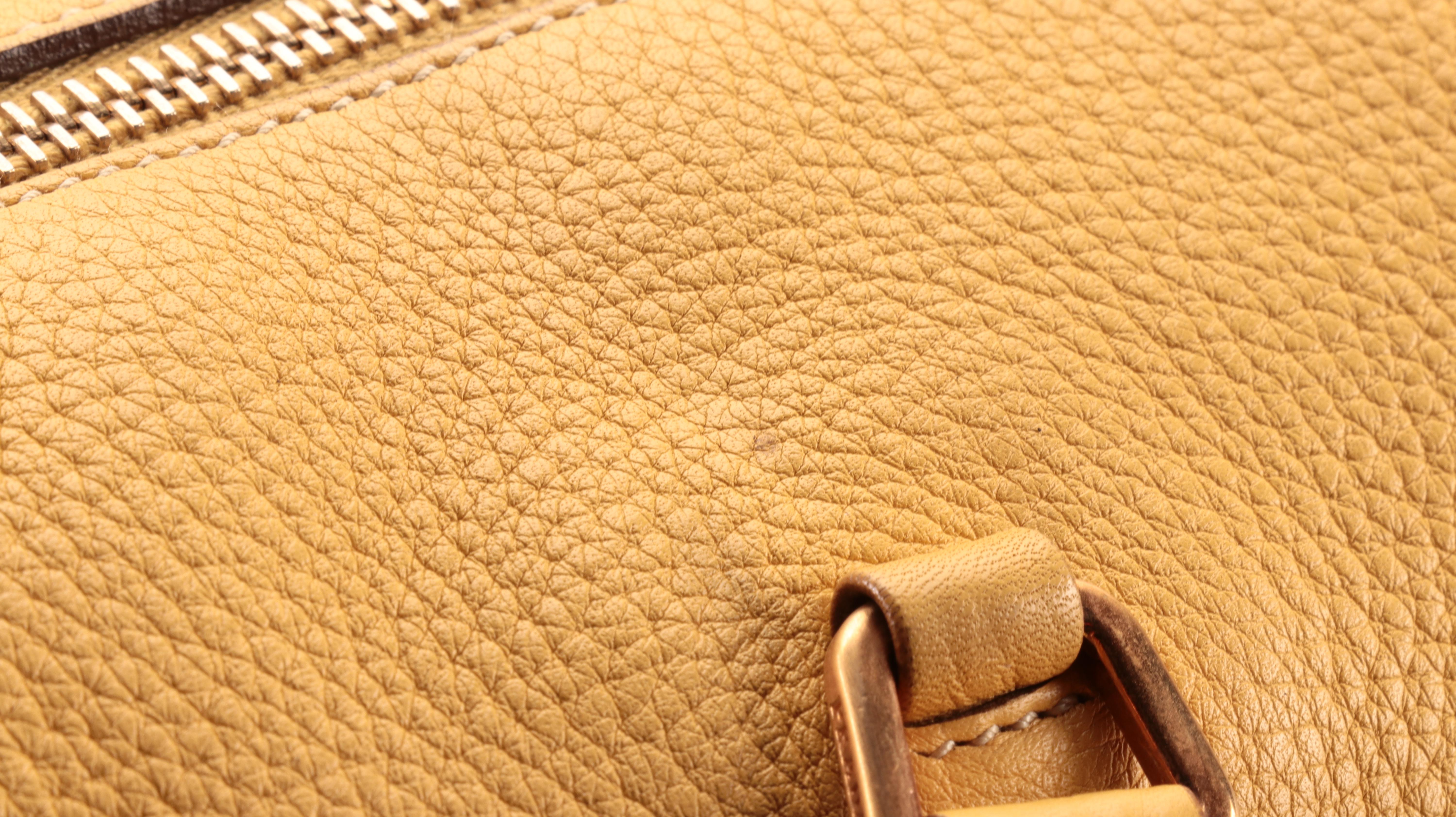 Prada Medium Bauletto Shoulder Bag in Pale Yellow Deerskin Leather