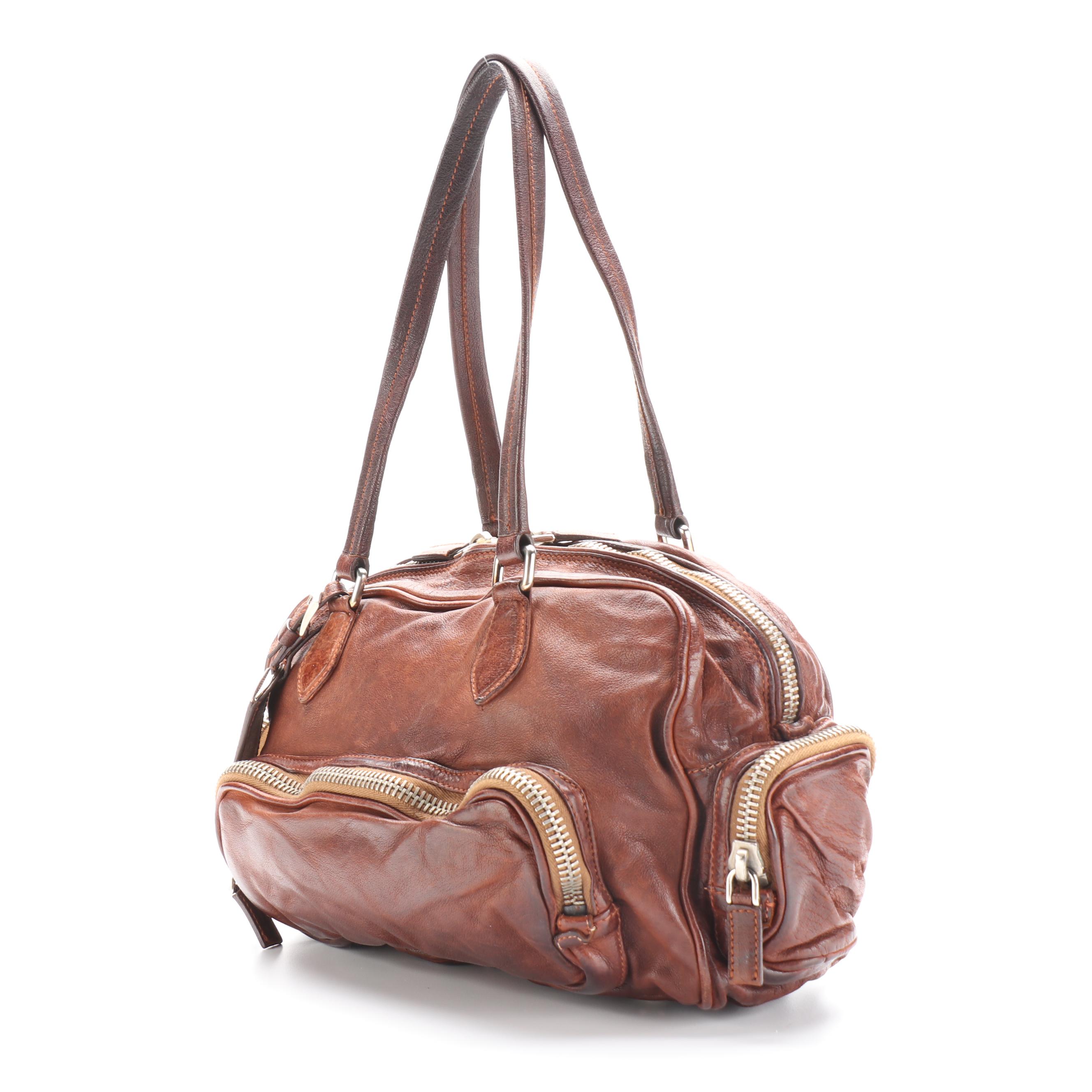 Prada Brown Leather Satchel