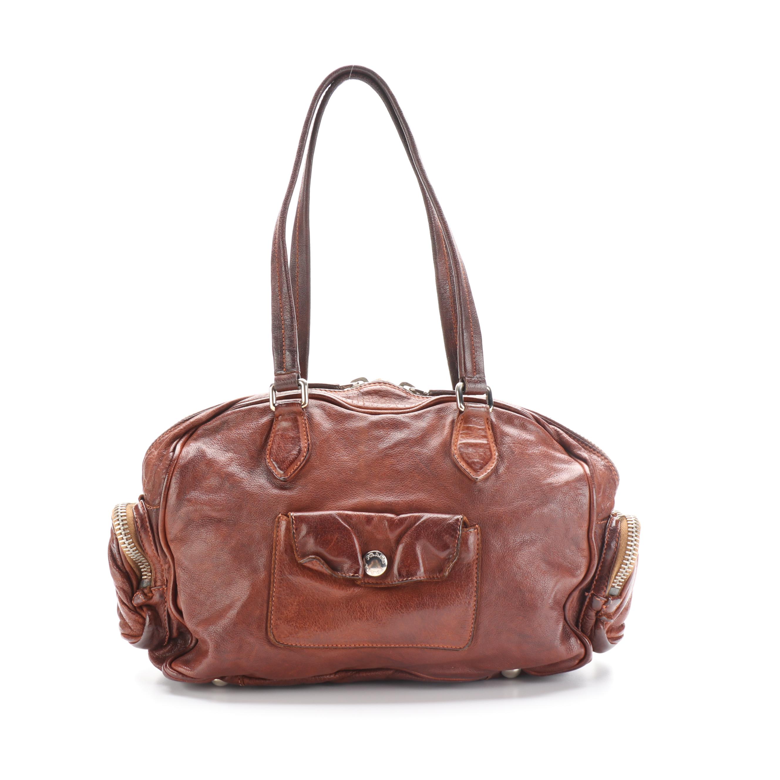 Prada Brown Leather Satchel