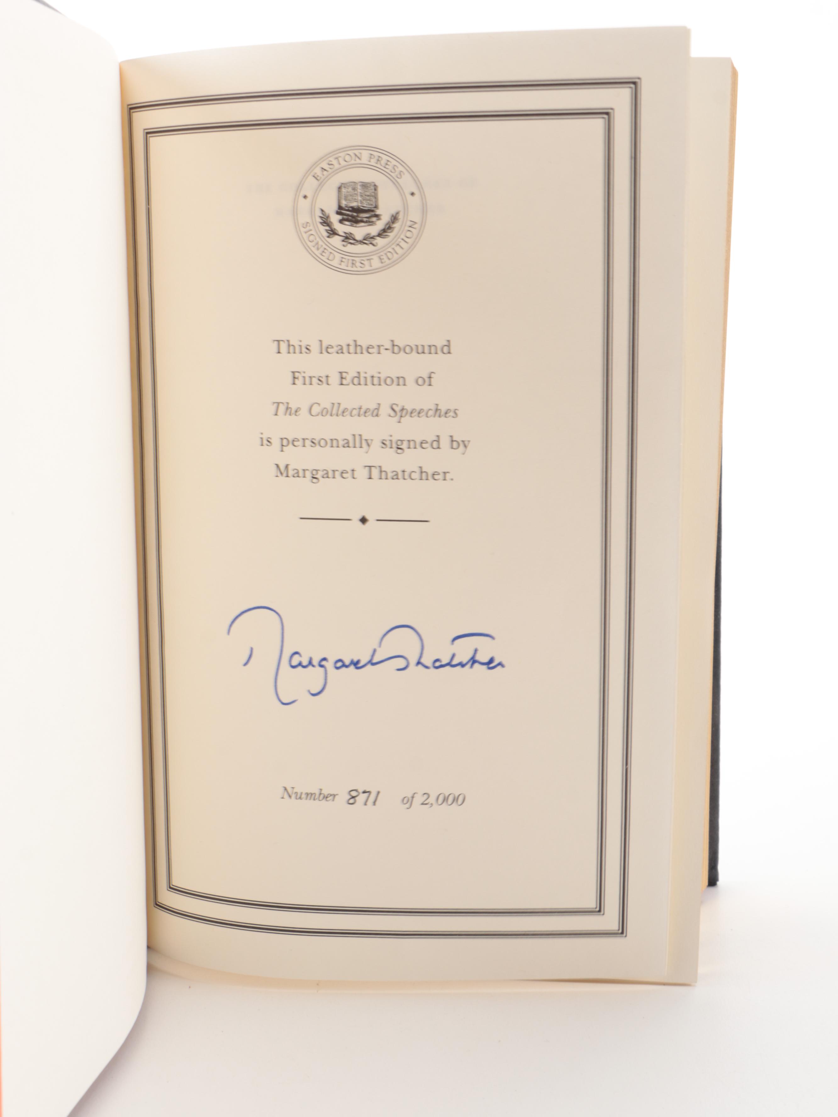 Easton Press Signed Books by Margaret Thatcher and Others