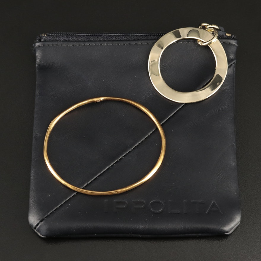 Ippolita 18K Thin Faceted Bangle