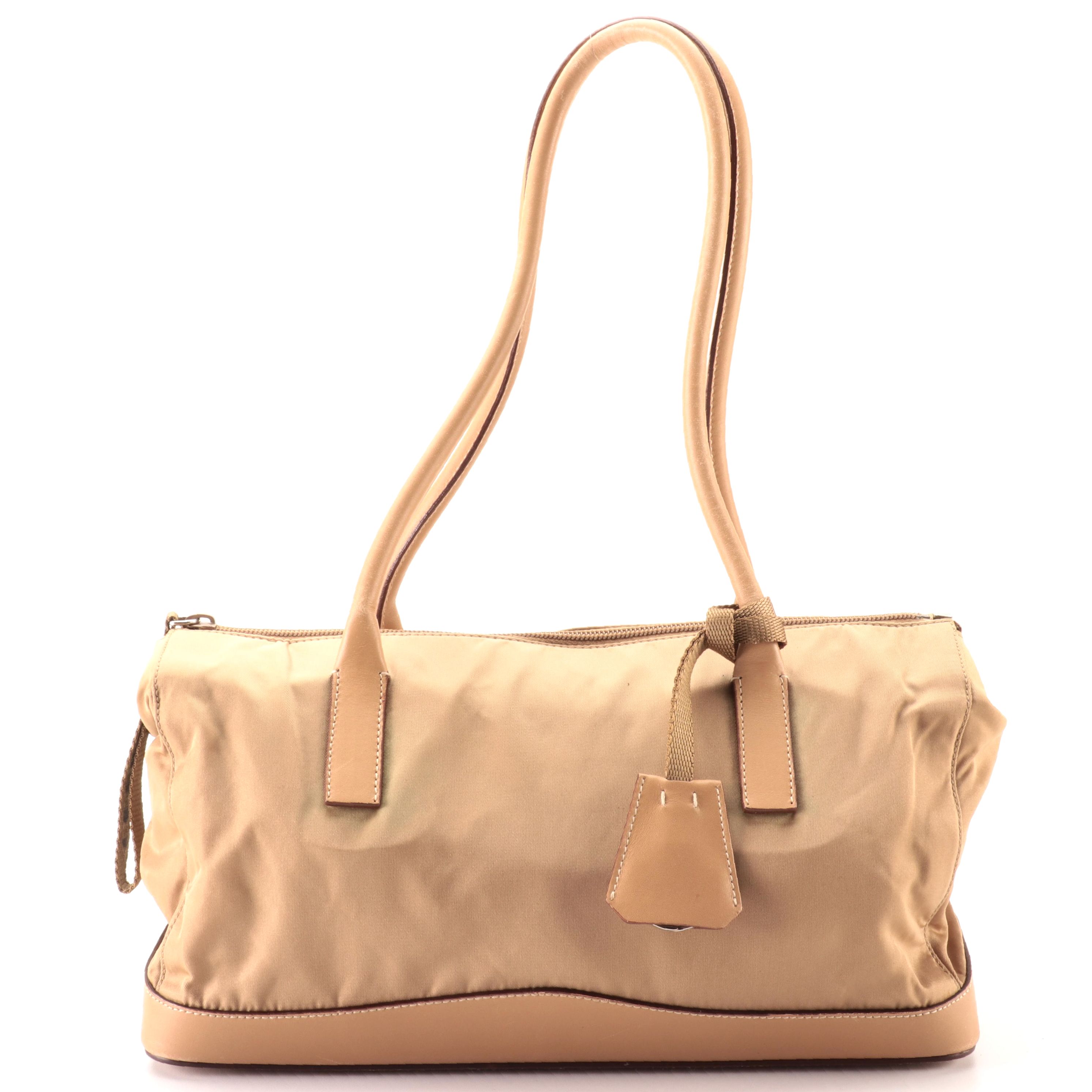 Prada Nylon and Leather Shoulder Bag