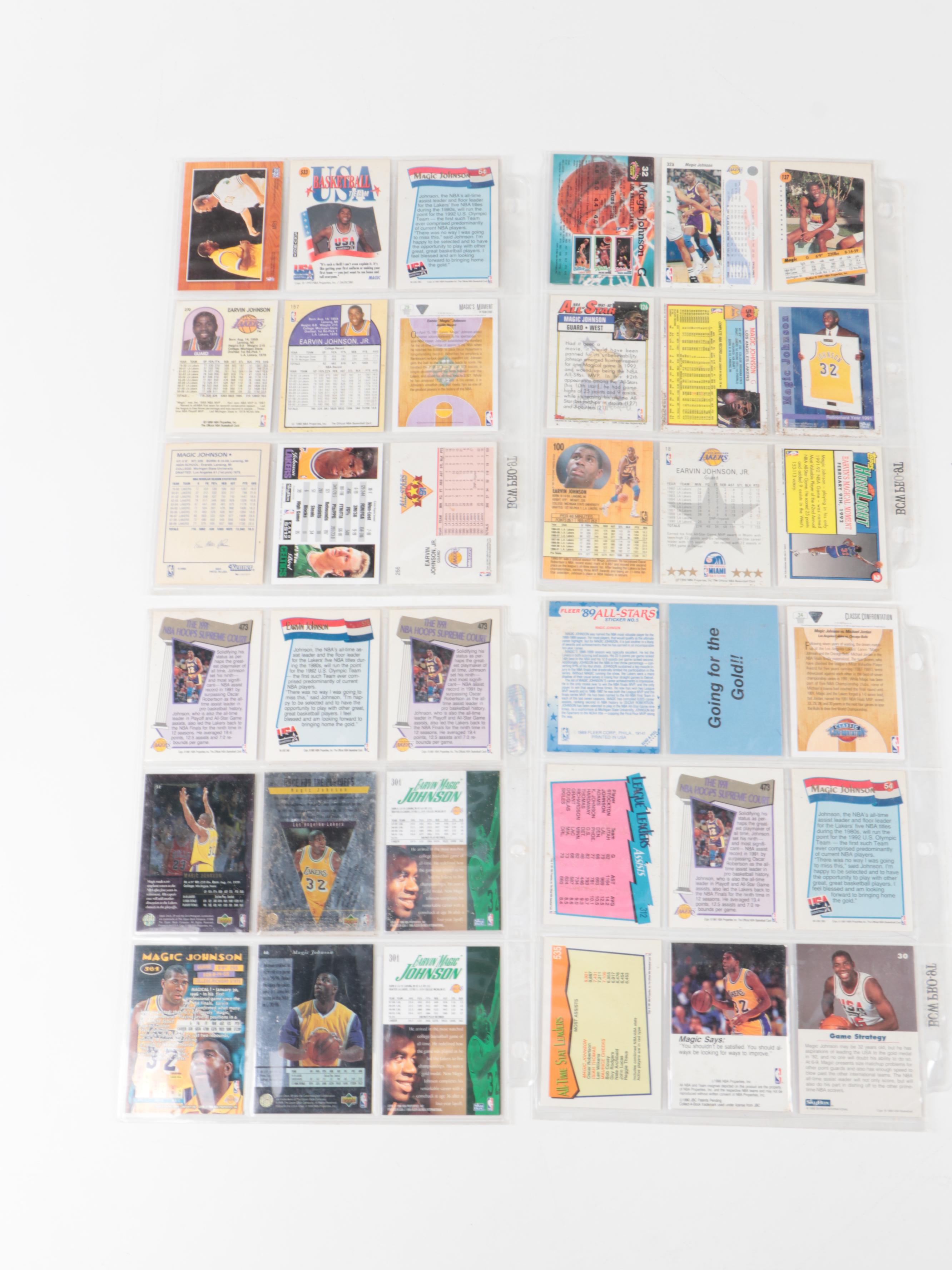 NBA Magic Johnson Signed Hat With Jersey, Cards, Joe Smith Signed Mini Ball