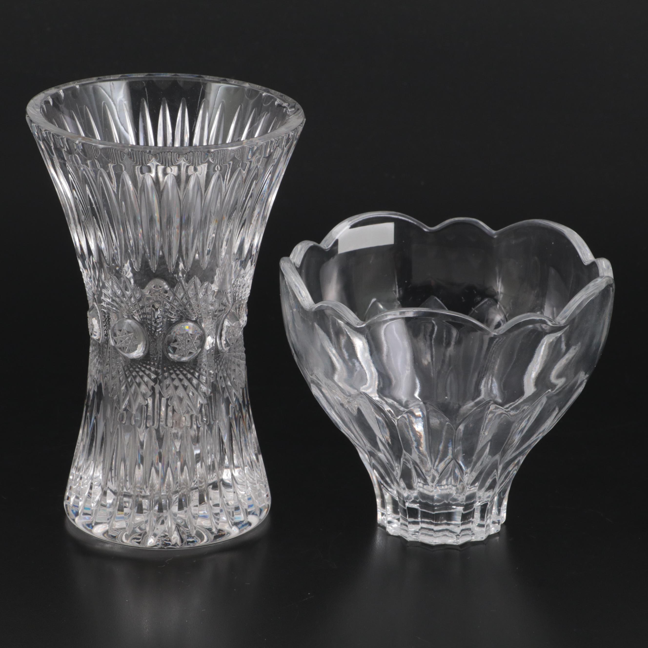 Irena Polish Crystal Bowl and Other Cut Crystal Vase