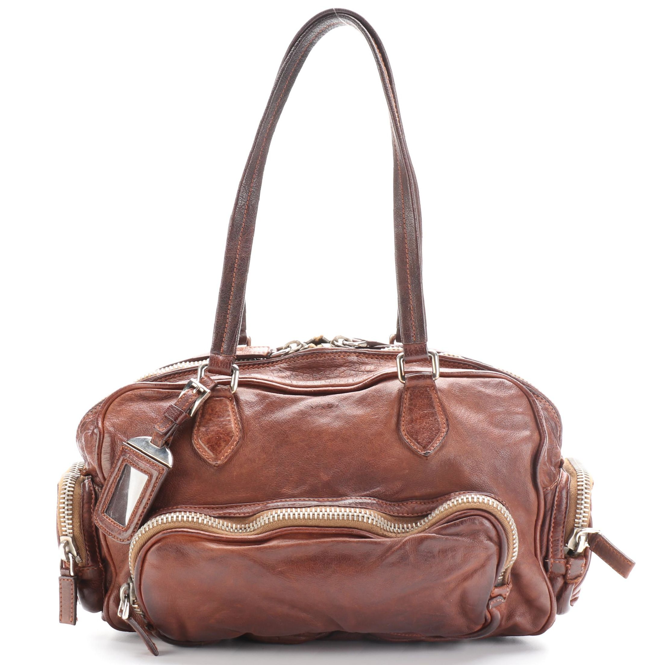 Prada Brown Leather Satchel