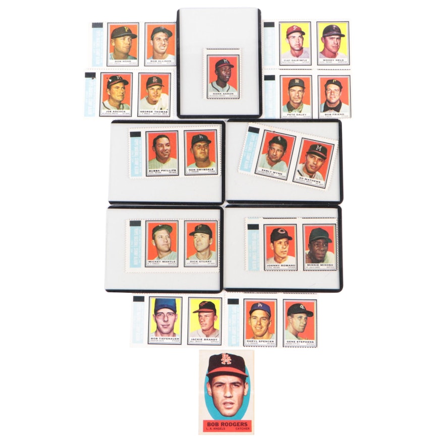 Topps Stamps With Mantle, Aaron, Drysdale, Peel-Off Rodgers and More, 1962–1963
