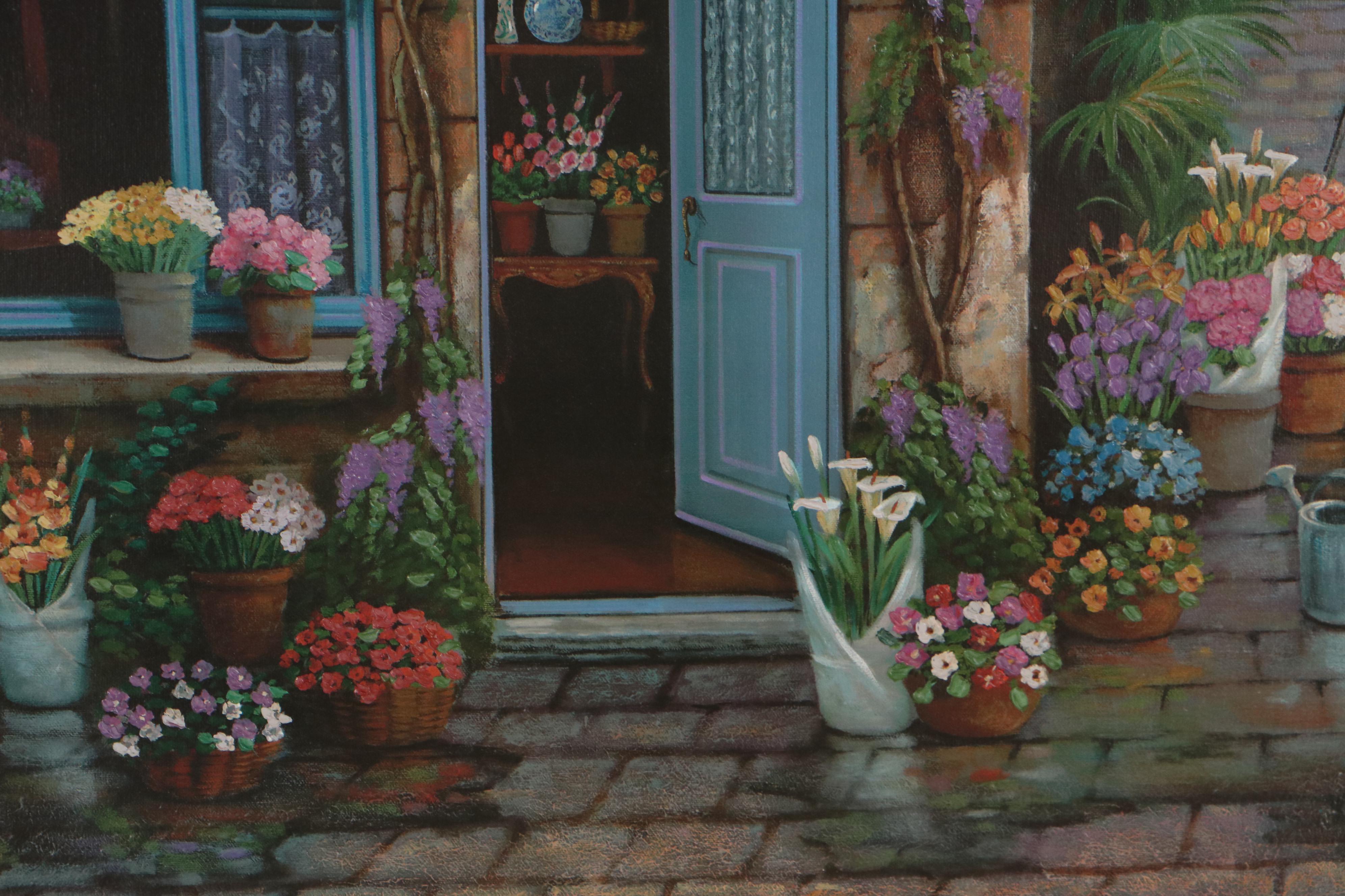 John Patrick O’Brien Embellished Offset Lithograph "Fleurs"