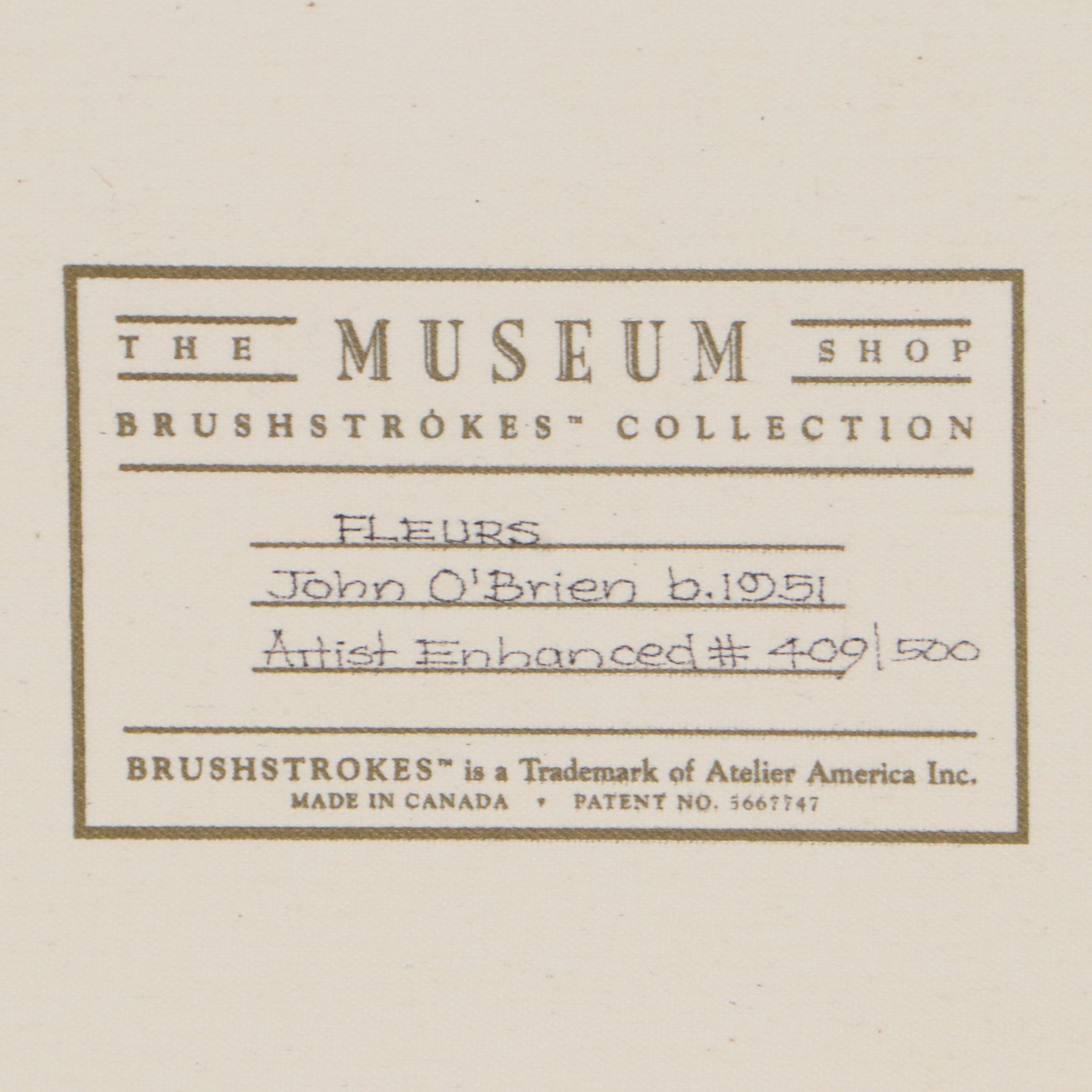 John Patrick O’Brien Embellished Offset Lithograph "Fleurs"