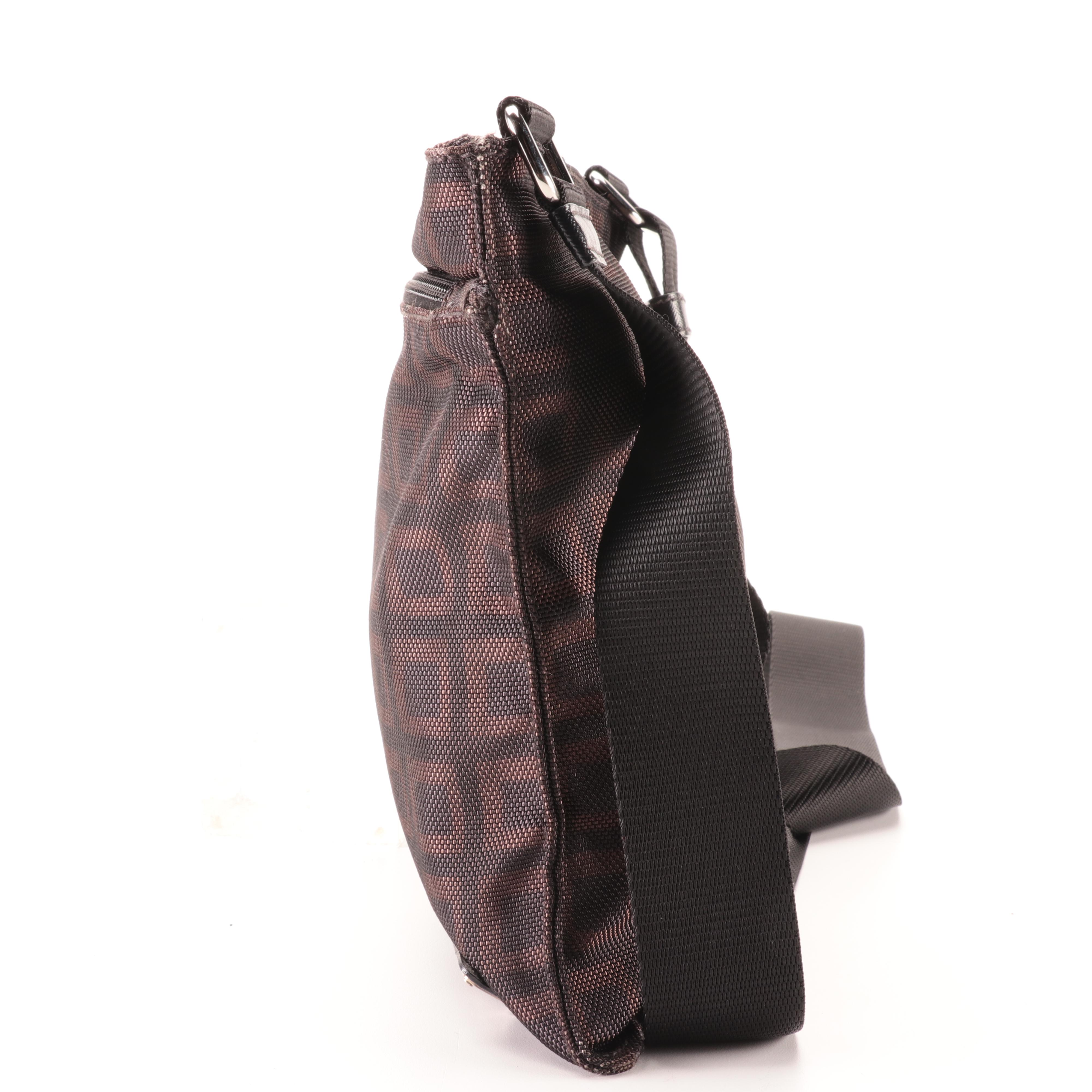 Prada Flat Crossbody Bag in Printed Nylon Canvas