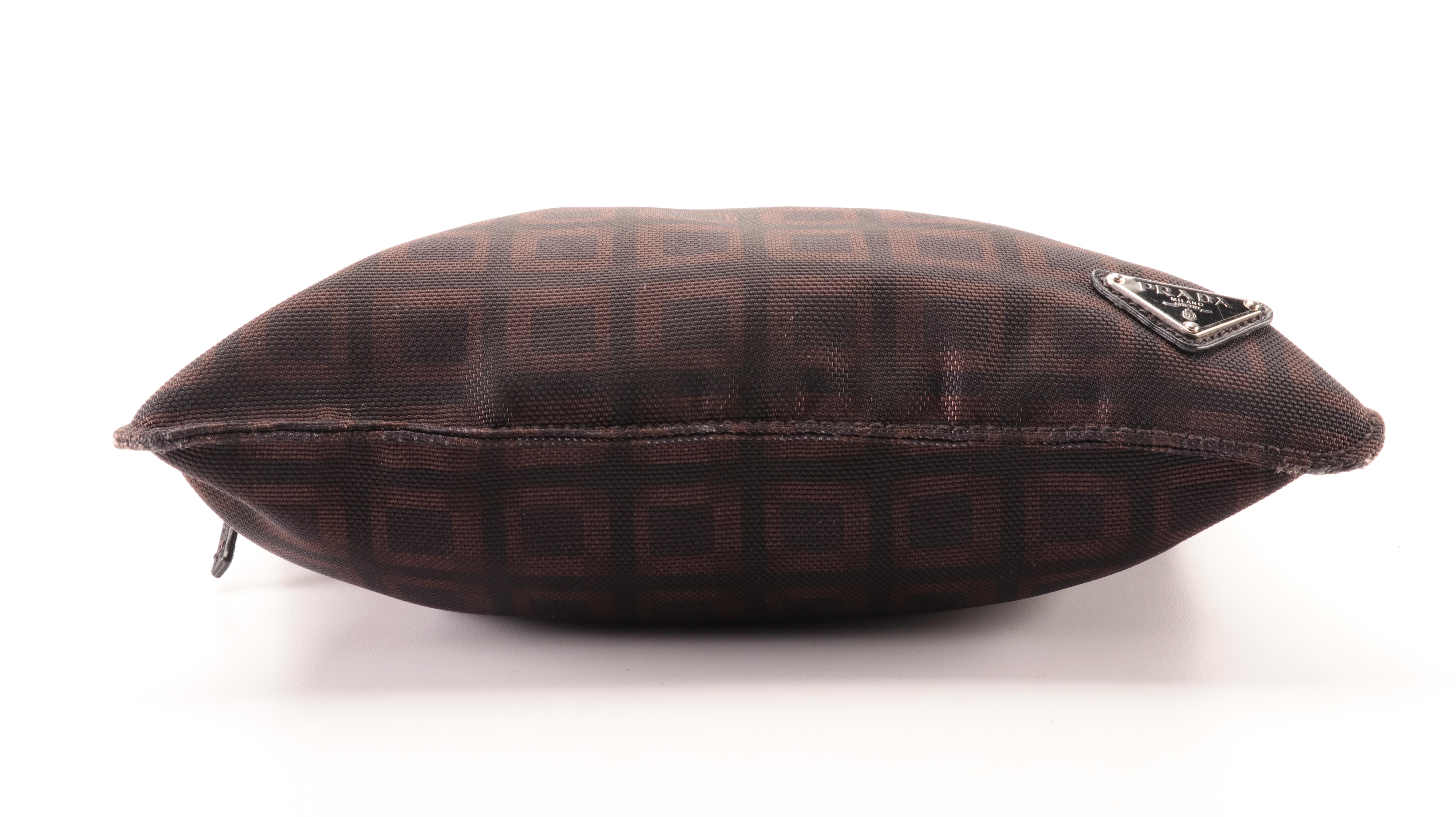 Prada Flat Crossbody Bag in Printed Nylon Canvas