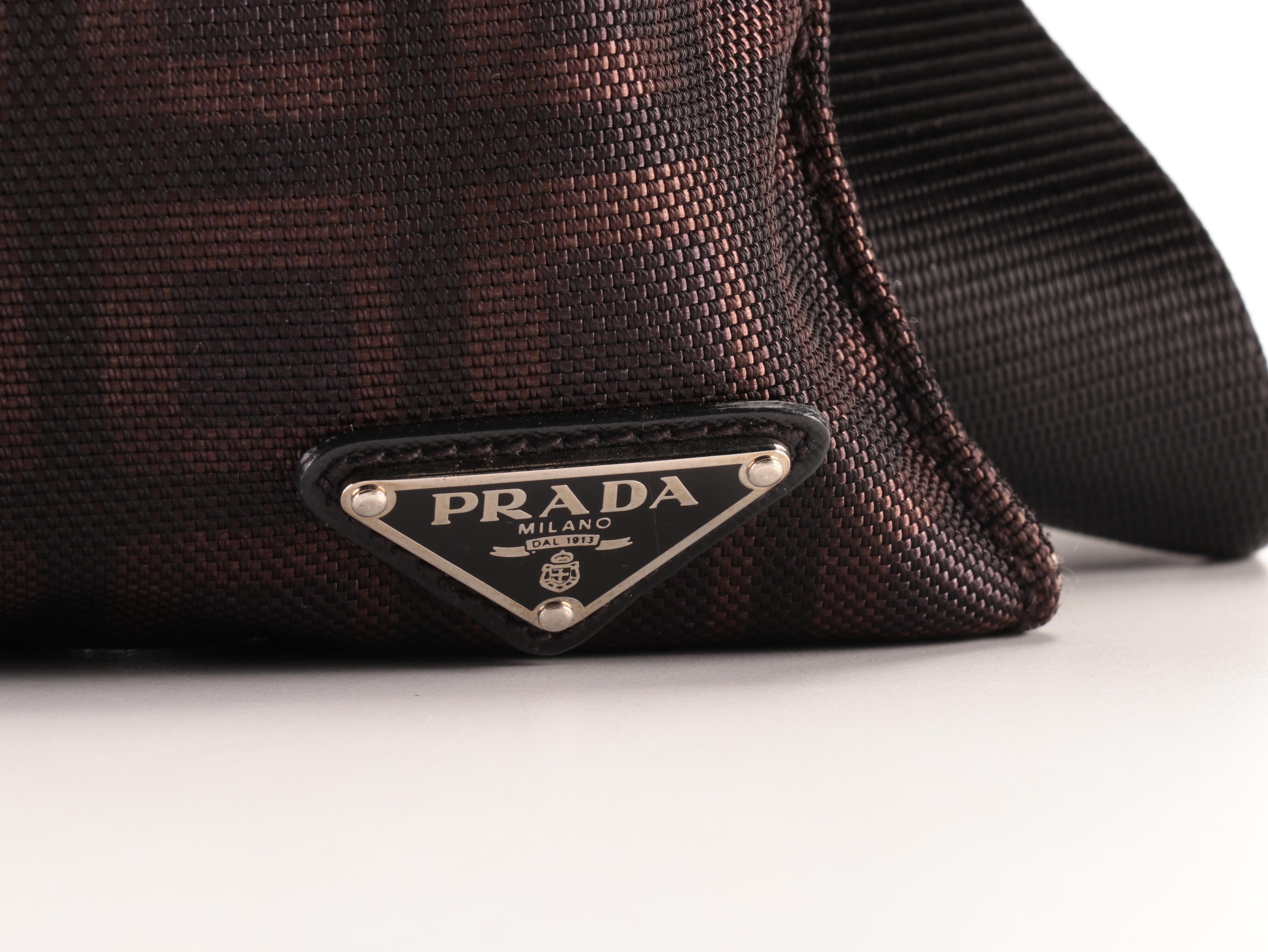 Prada Flat Crossbody Bag in Printed Nylon Canvas