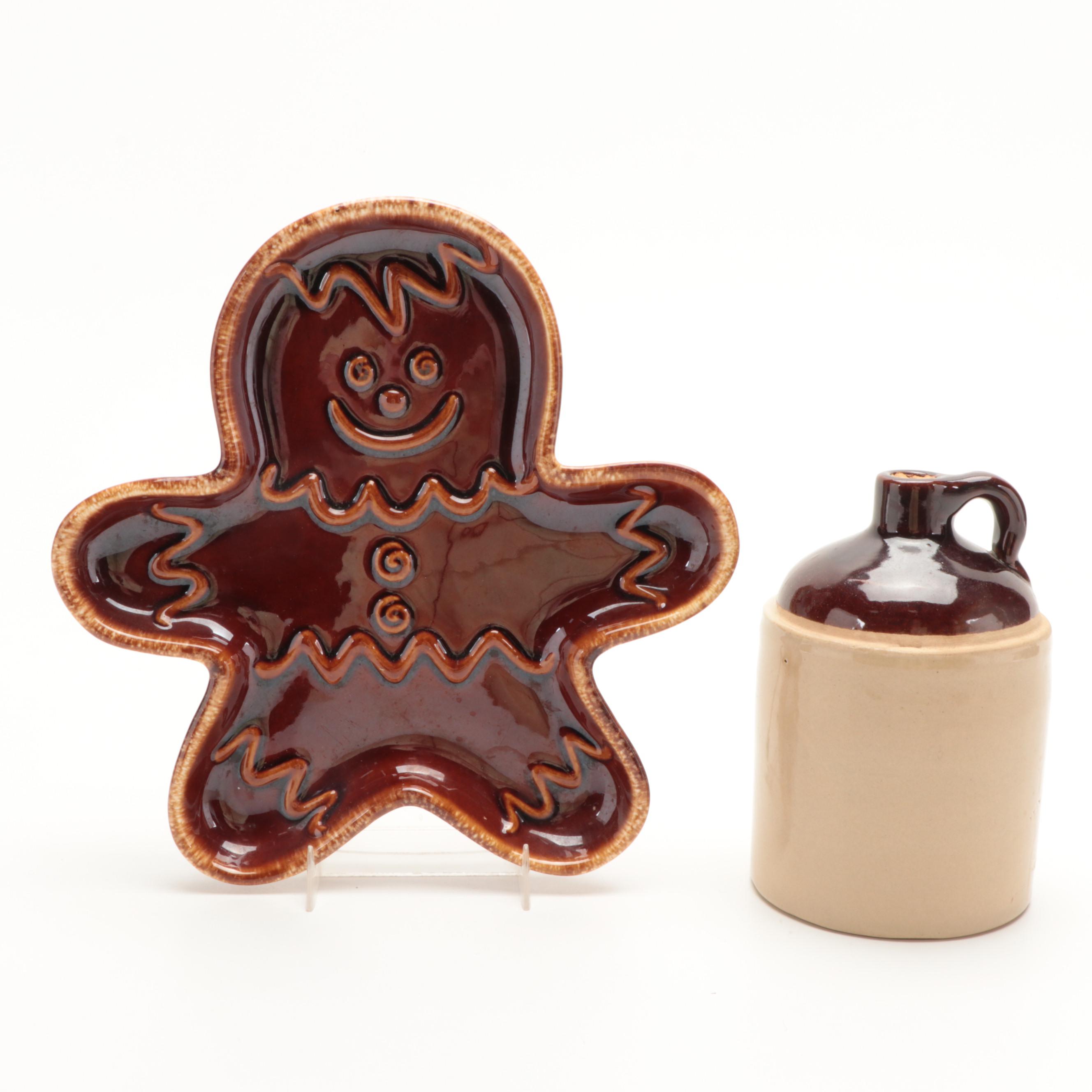 Hull Ceramic Cookie Tray with Cookie Cutters and Bakeware and Other Tableware