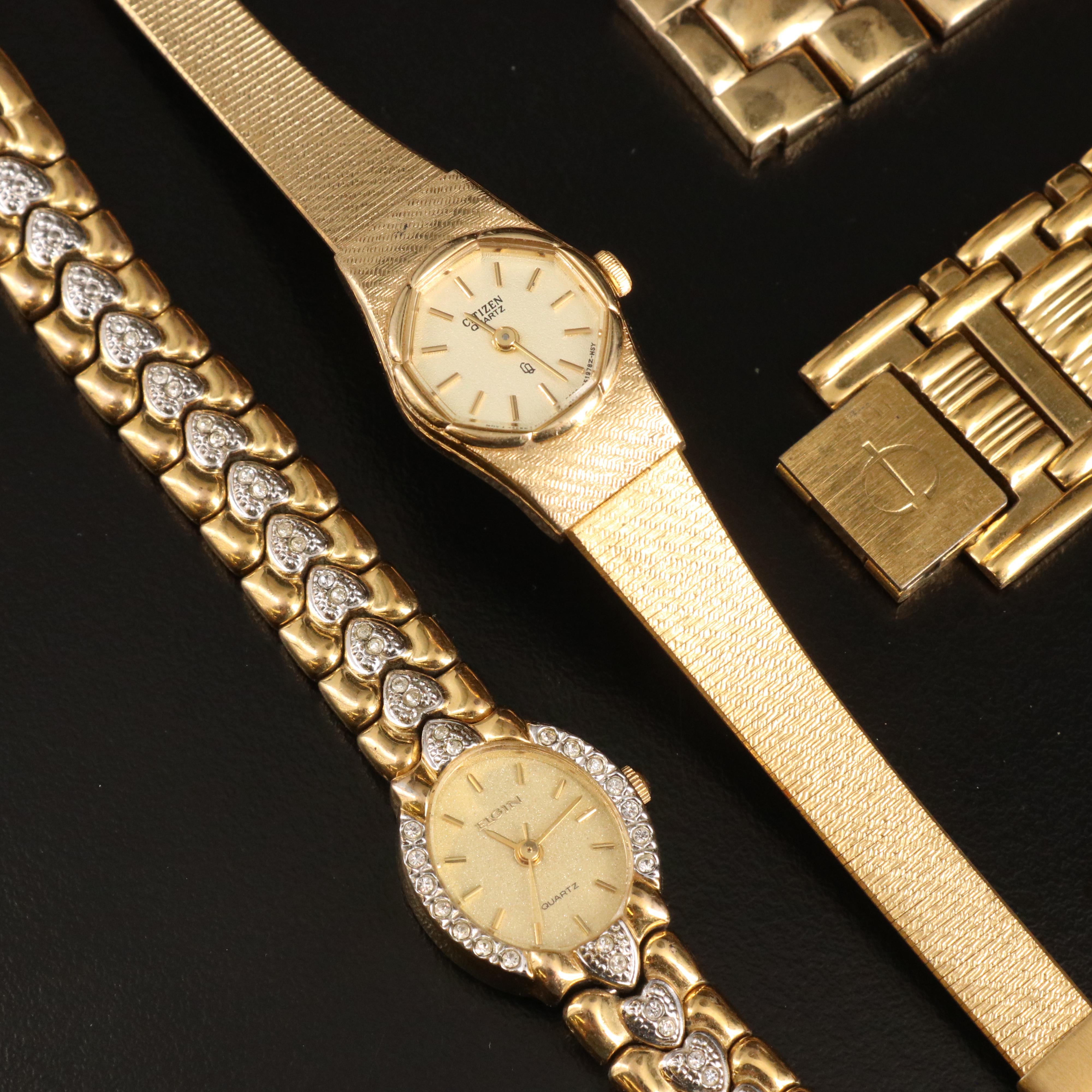 Collection of Eight Gold-Tone Fashion Watches