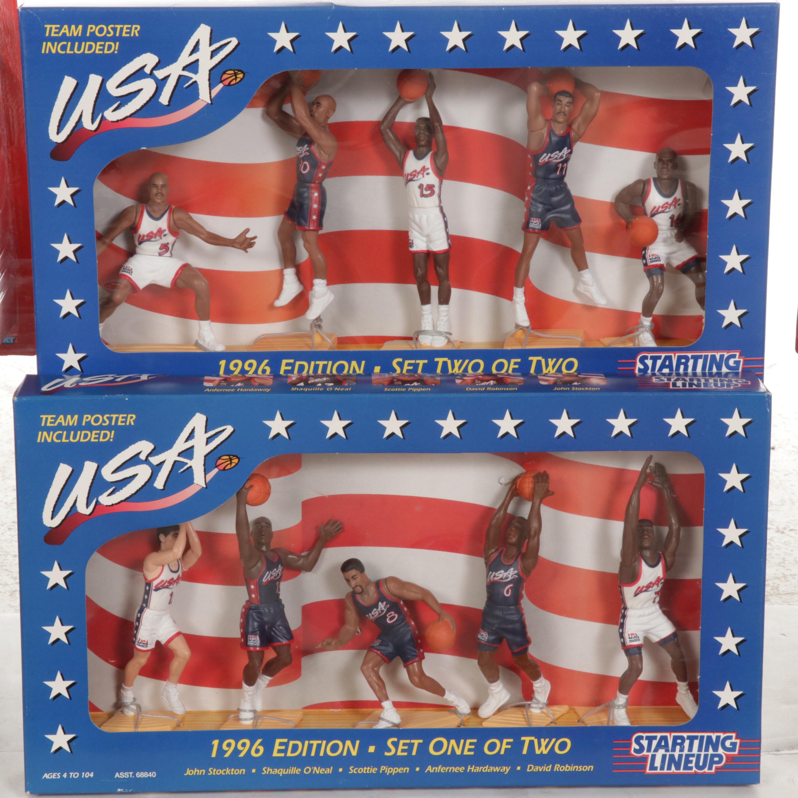 Kenner Starting Lineup Poseable Basketball Figures Featuring 1996 Team U.S.A.