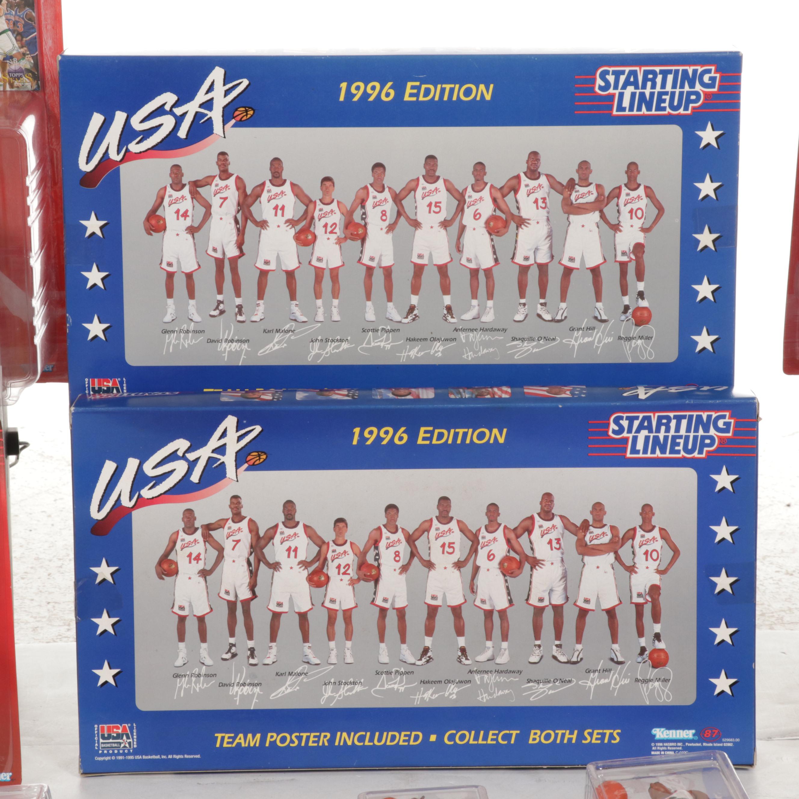 Kenner Starting Lineup Poseable Basketball Figures Featuring 1996 Team U.S.A.