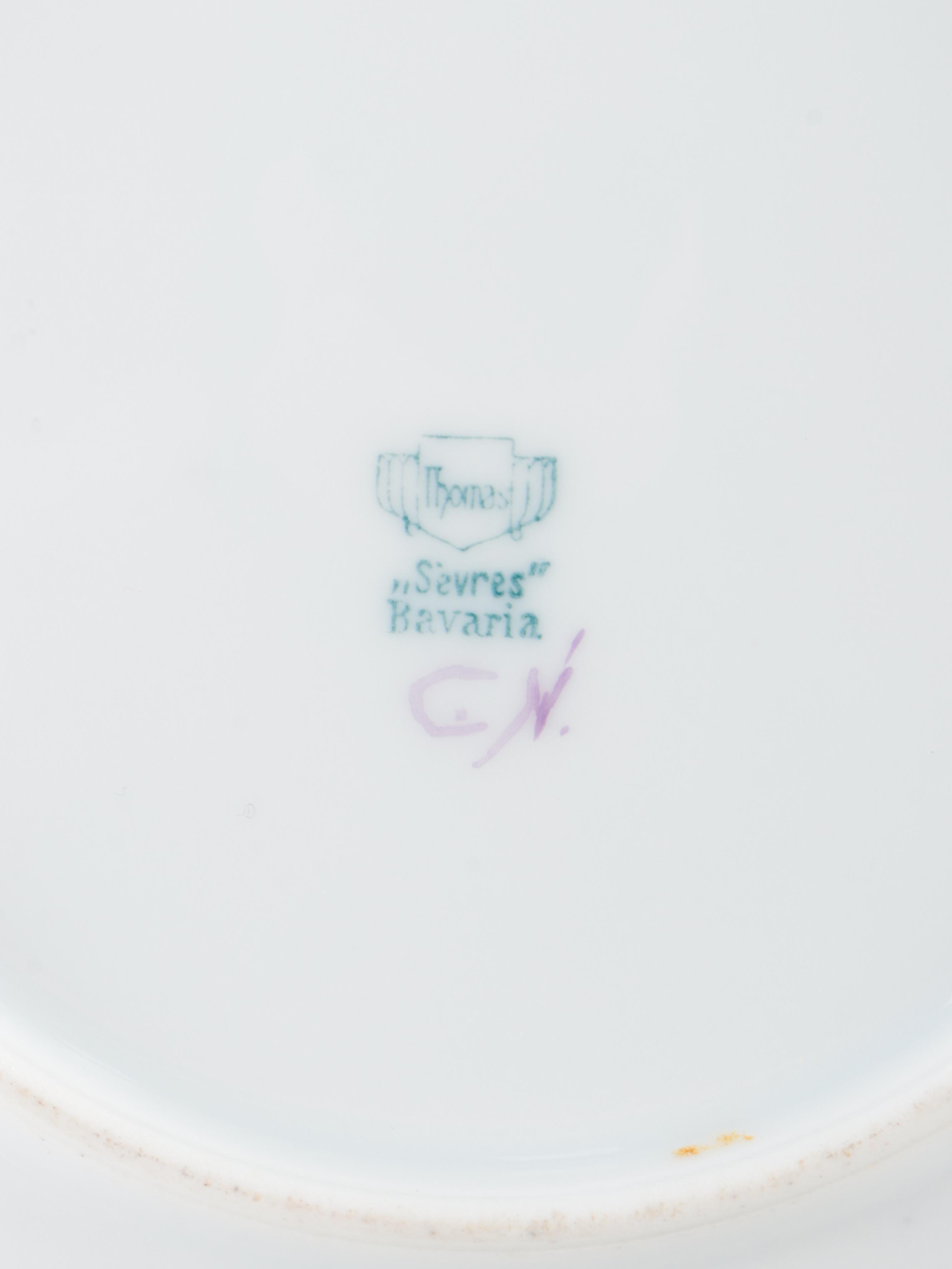 Hobbiest Hand-Painted Floral Motif Porcelain Dinnerware, Early to Mid-20th C.