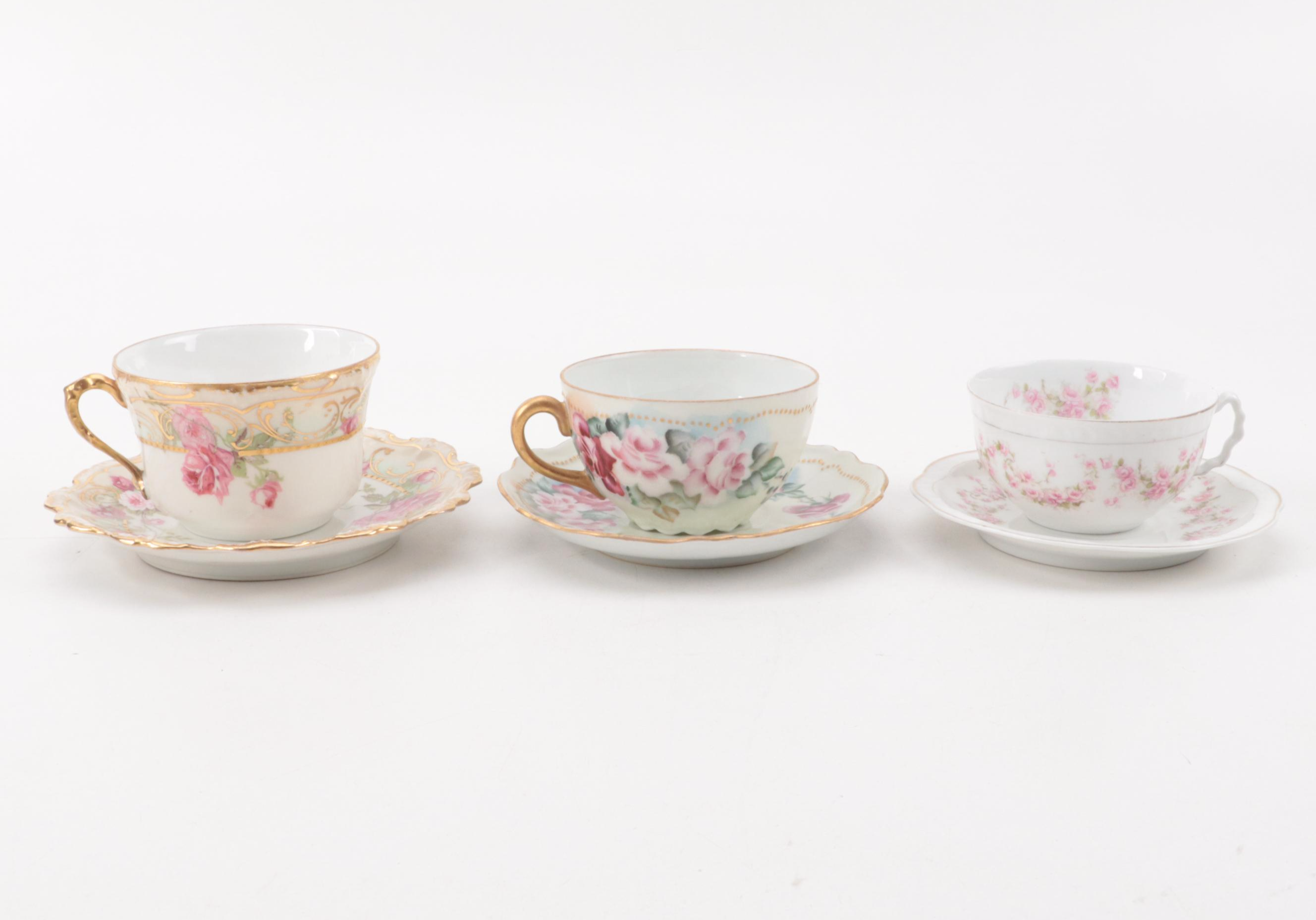 Haviland Limoges and Other Porcelain Tea and Demitasse Cups, 20th Century