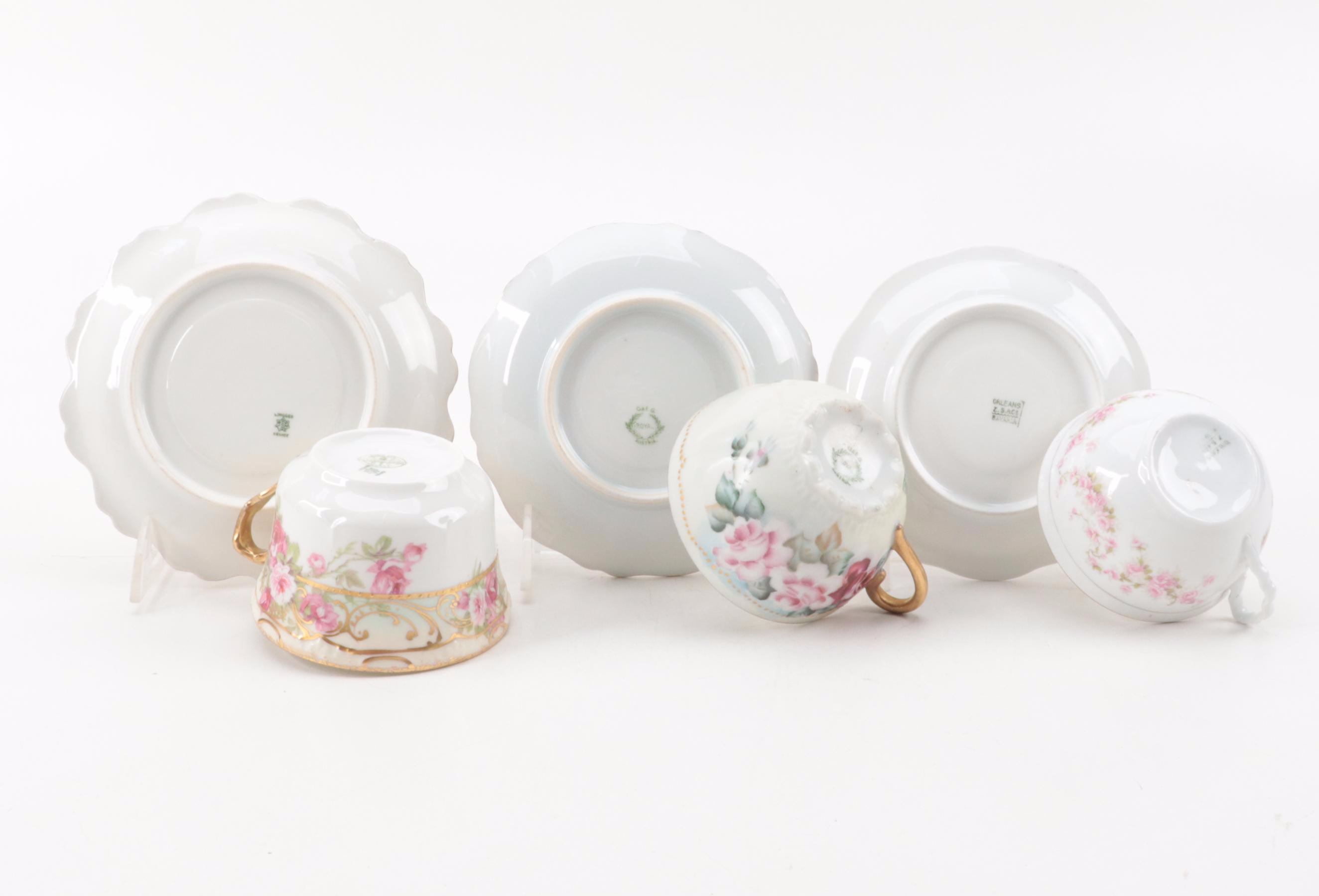 Haviland Limoges and Other Porcelain Tea and Demitasse Cups, 20th Century