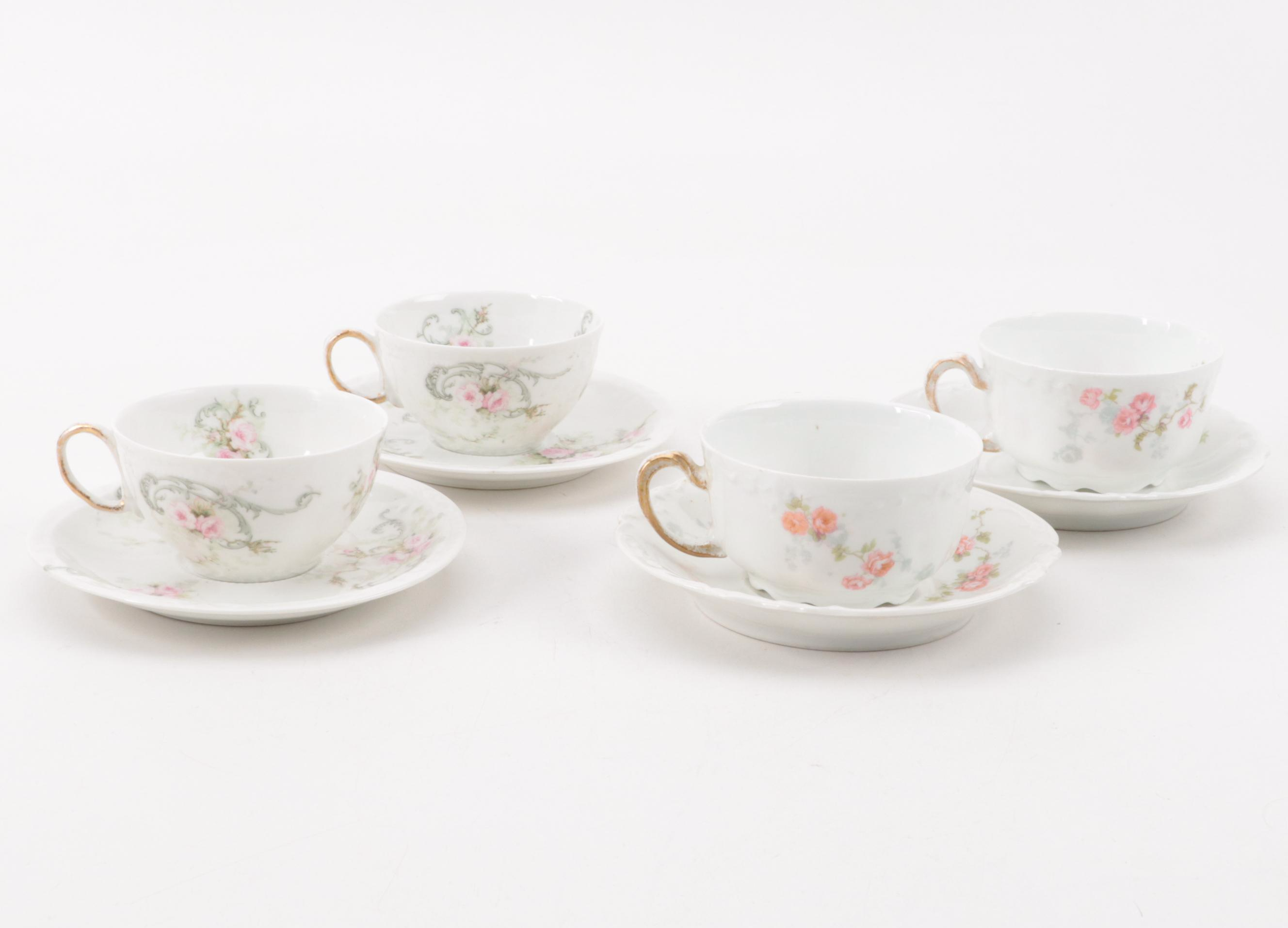 Haviland Limoges and Other Porcelain Tea and Demitasse Cups, 20th Century